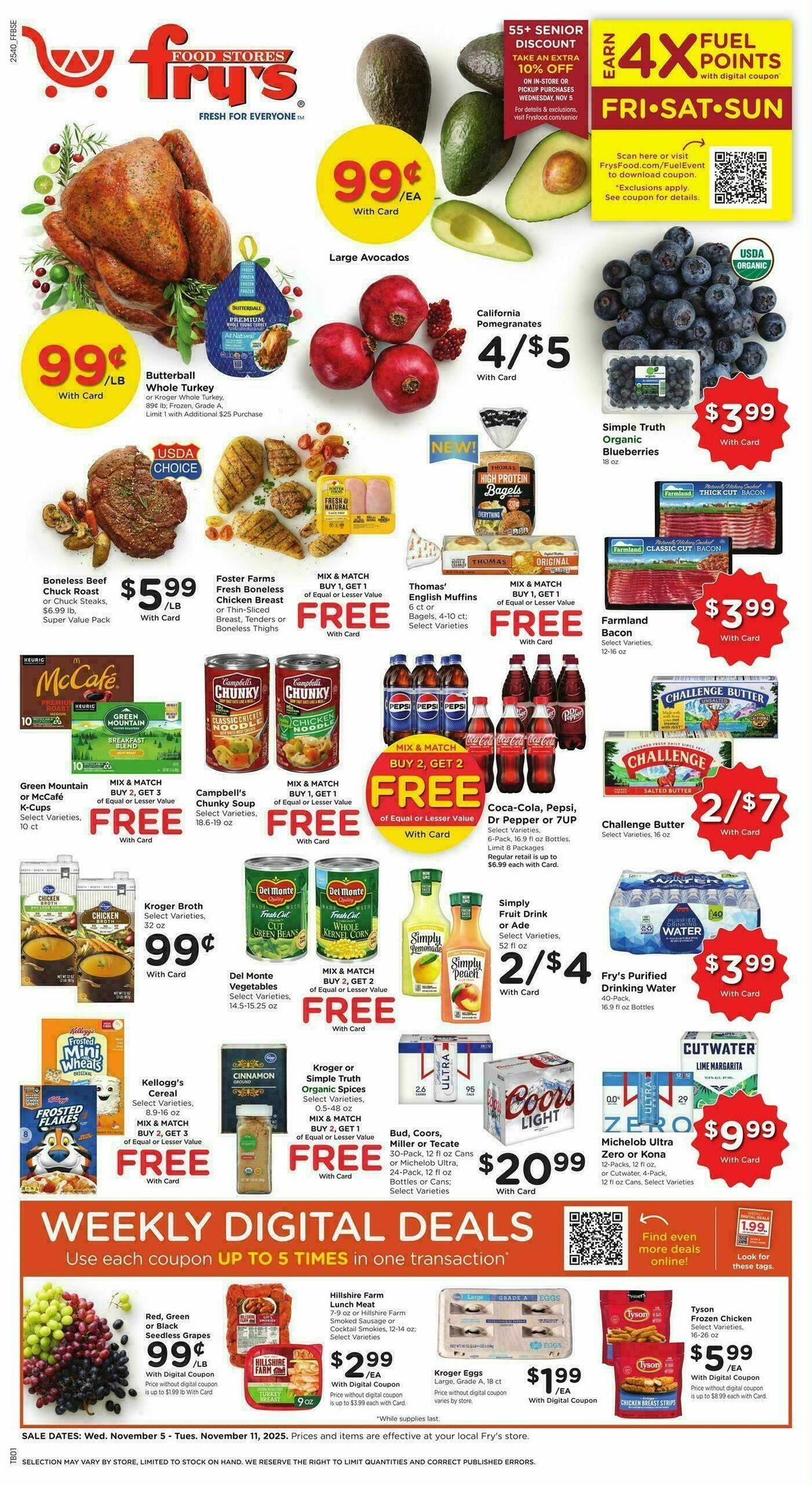 Fry's Food Weekly Ad from November 5