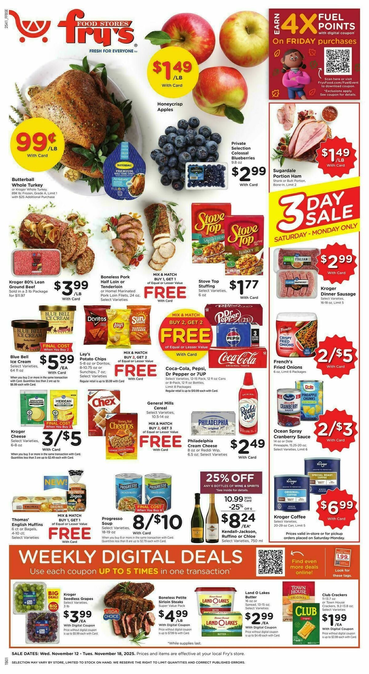 Fry's Food Weekly Ad from November 12