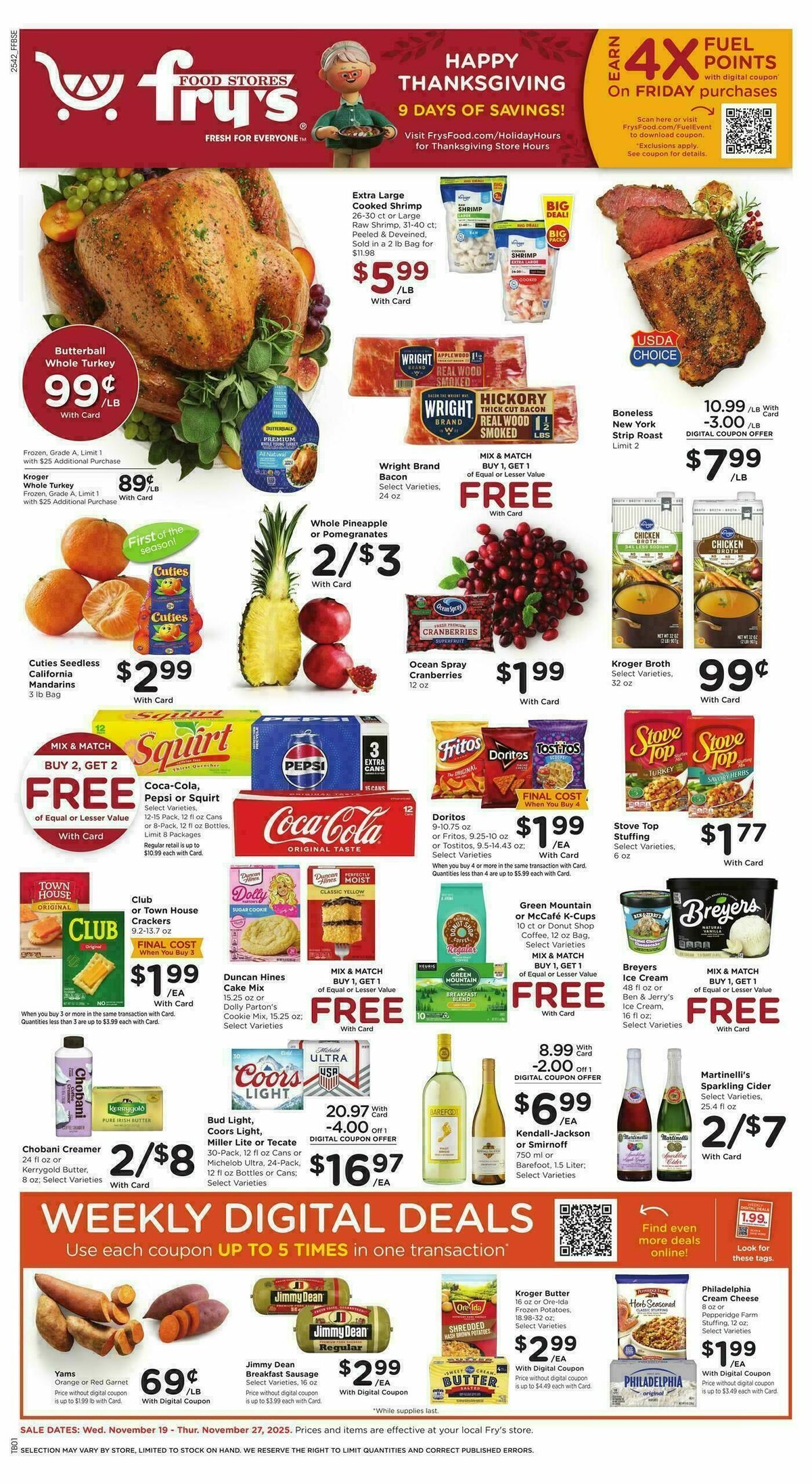 Fry's Food Weekly Ad from November 19