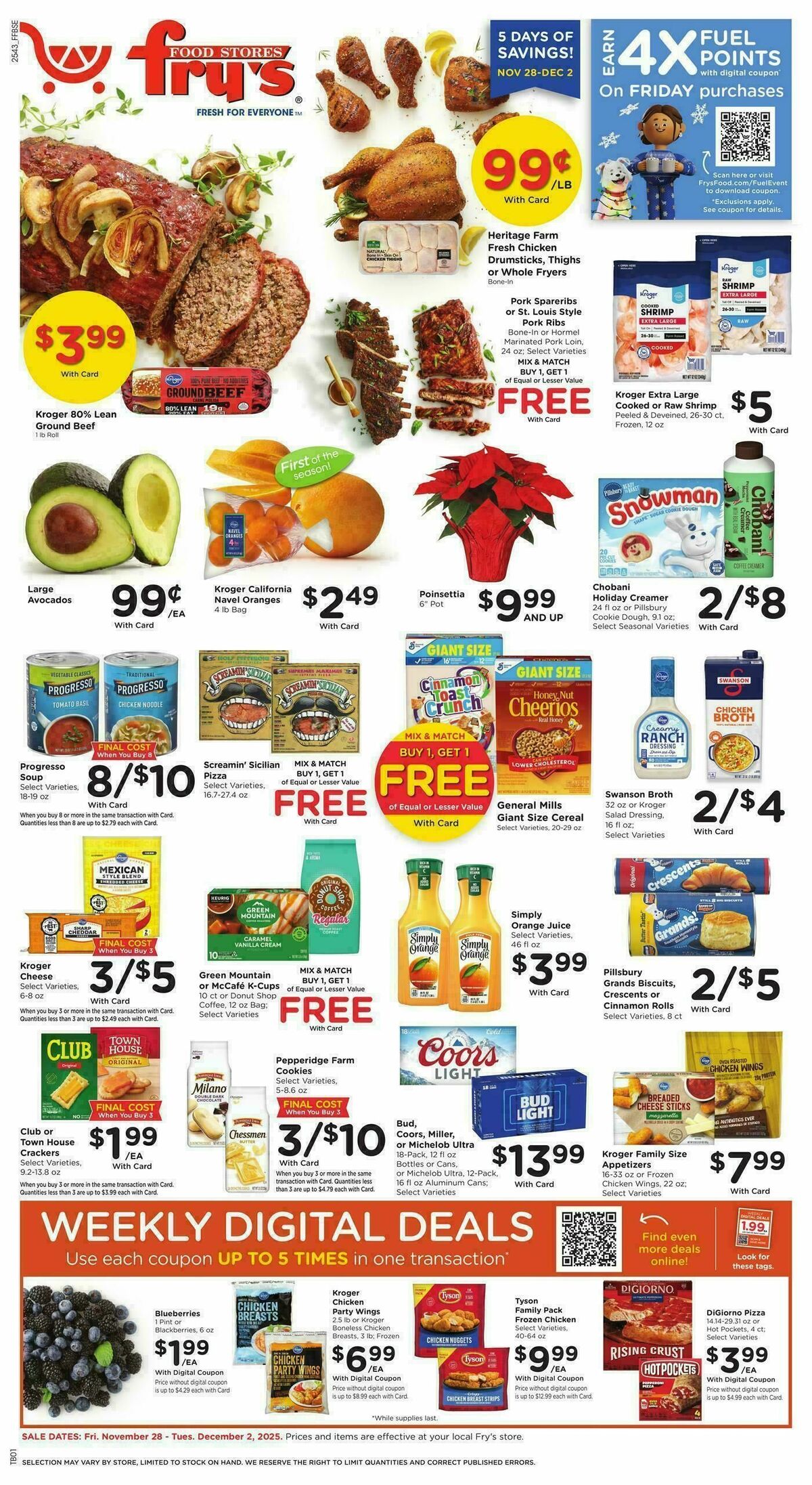 Fry's Food Weekly Ad from November 28