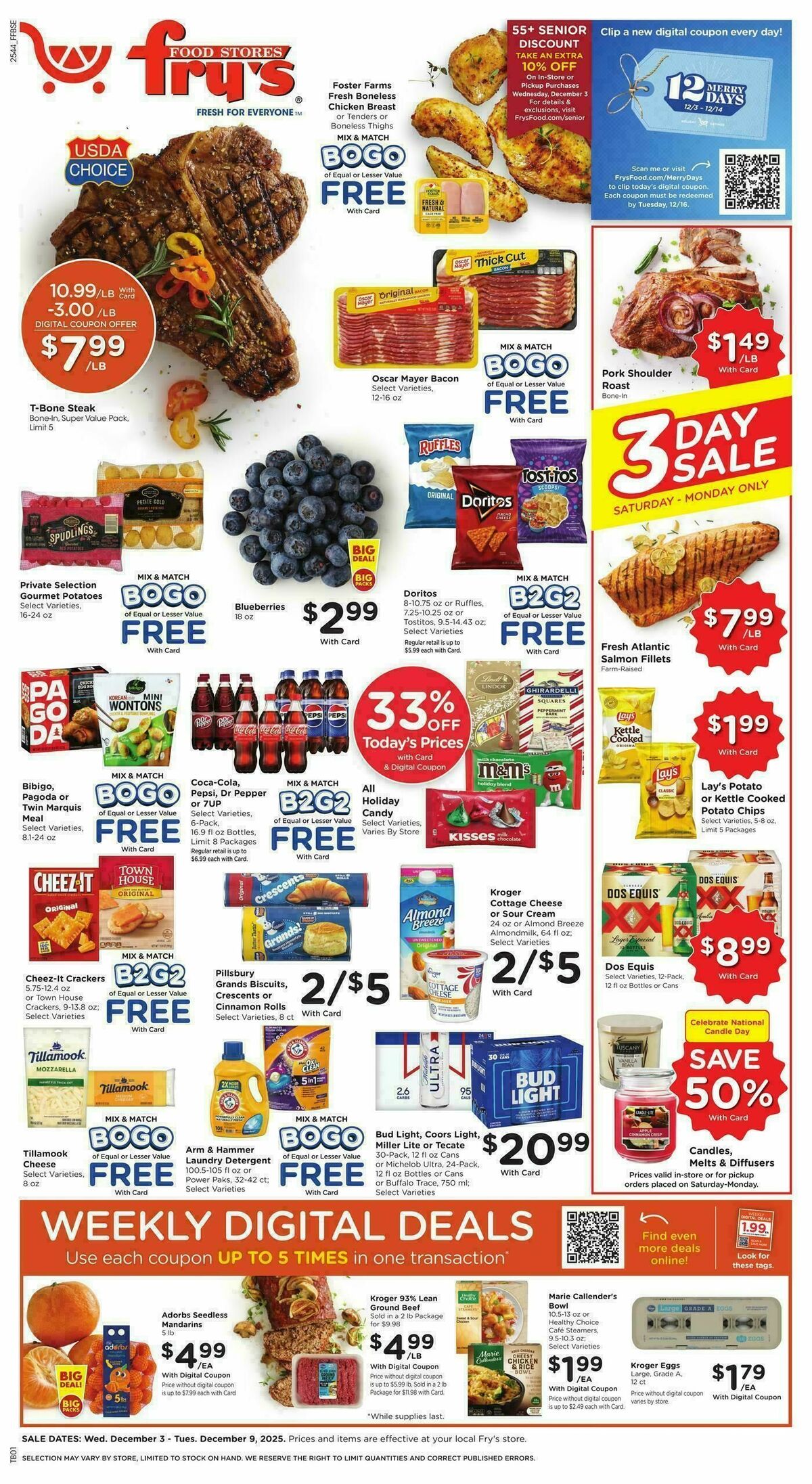 Fry's Food Weekly Ad from December 3