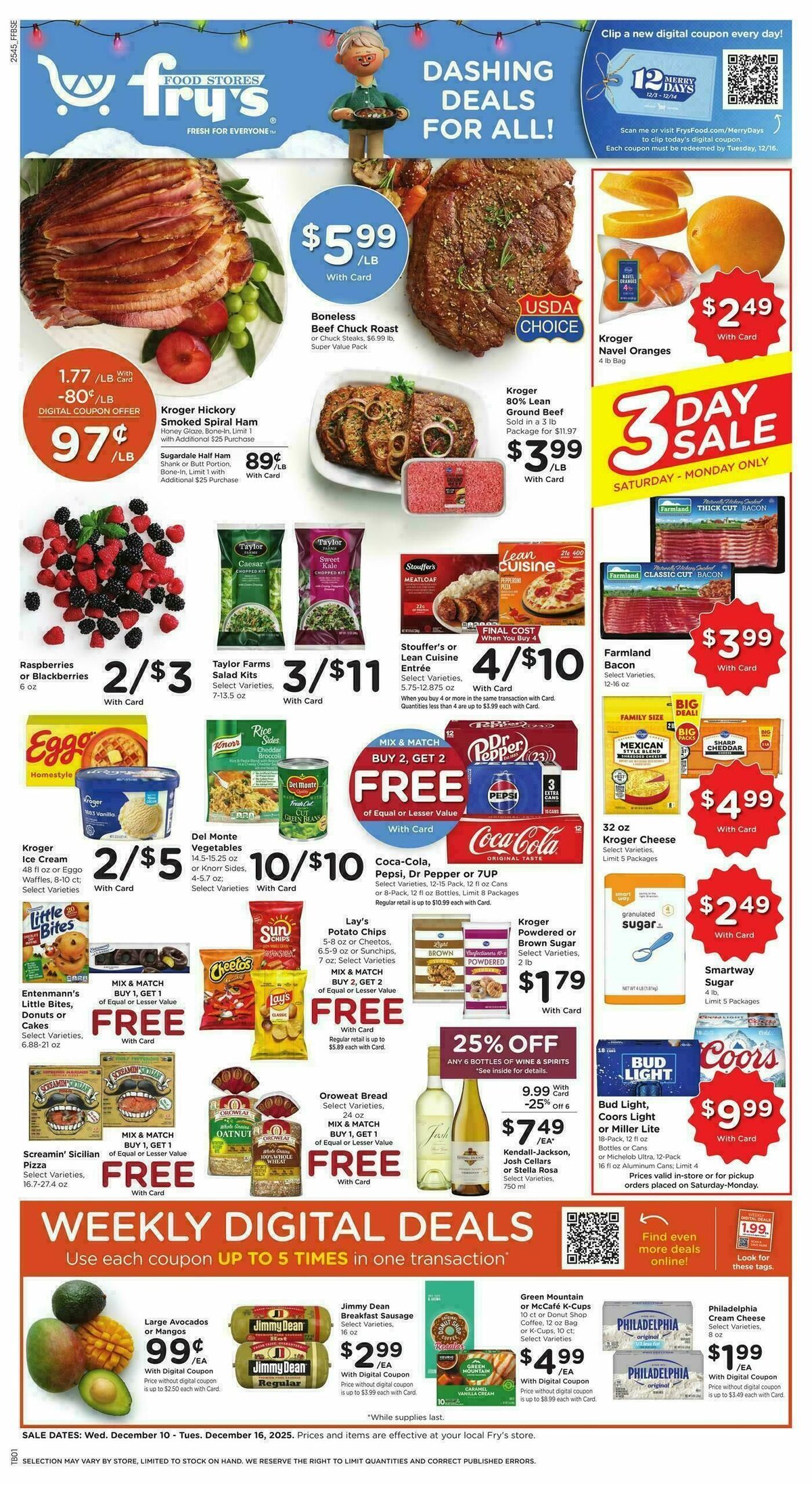 Fry's Food Weekly Ad from December 10