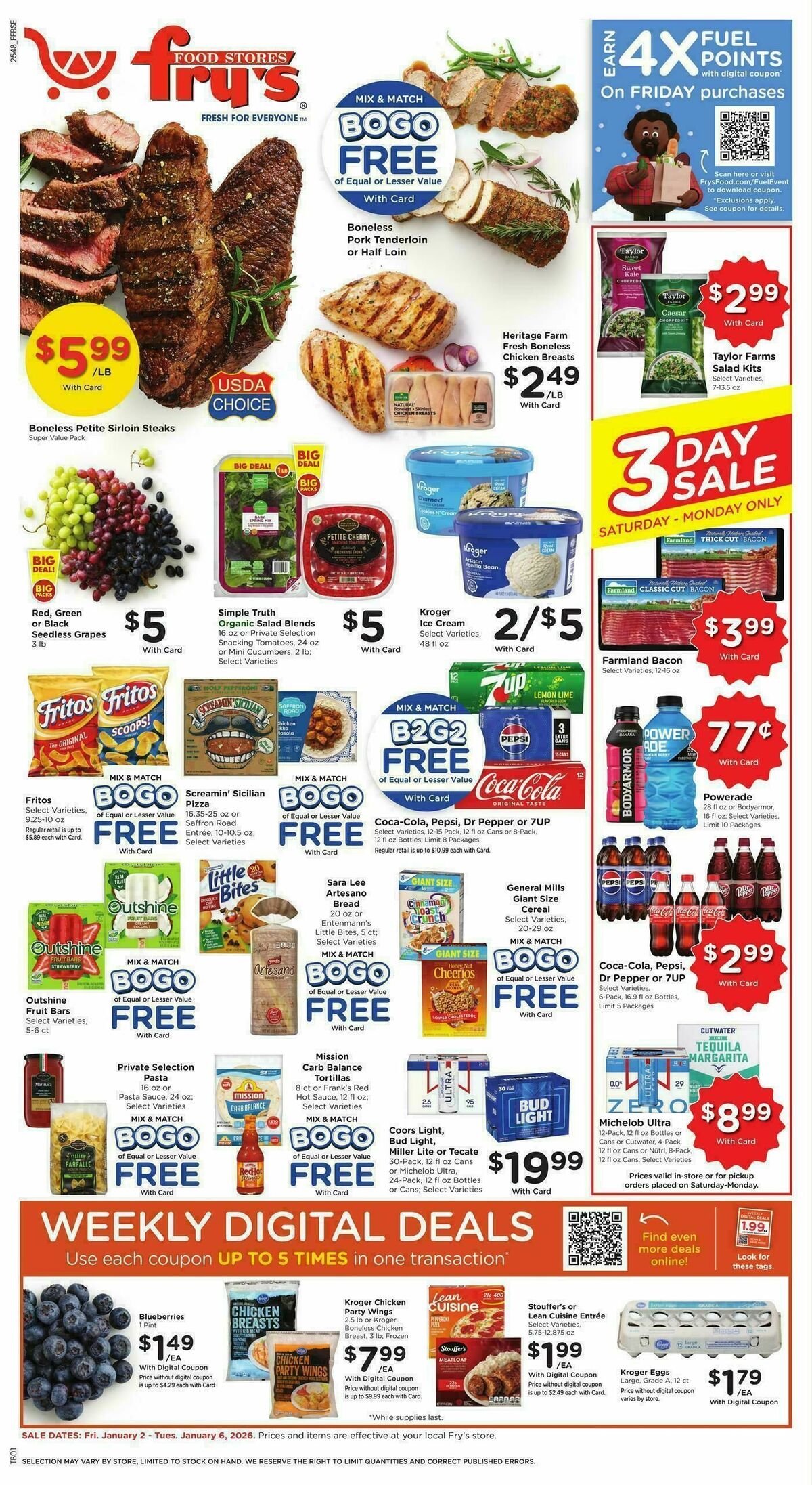 Fry's Food Weekly Ad from January 2