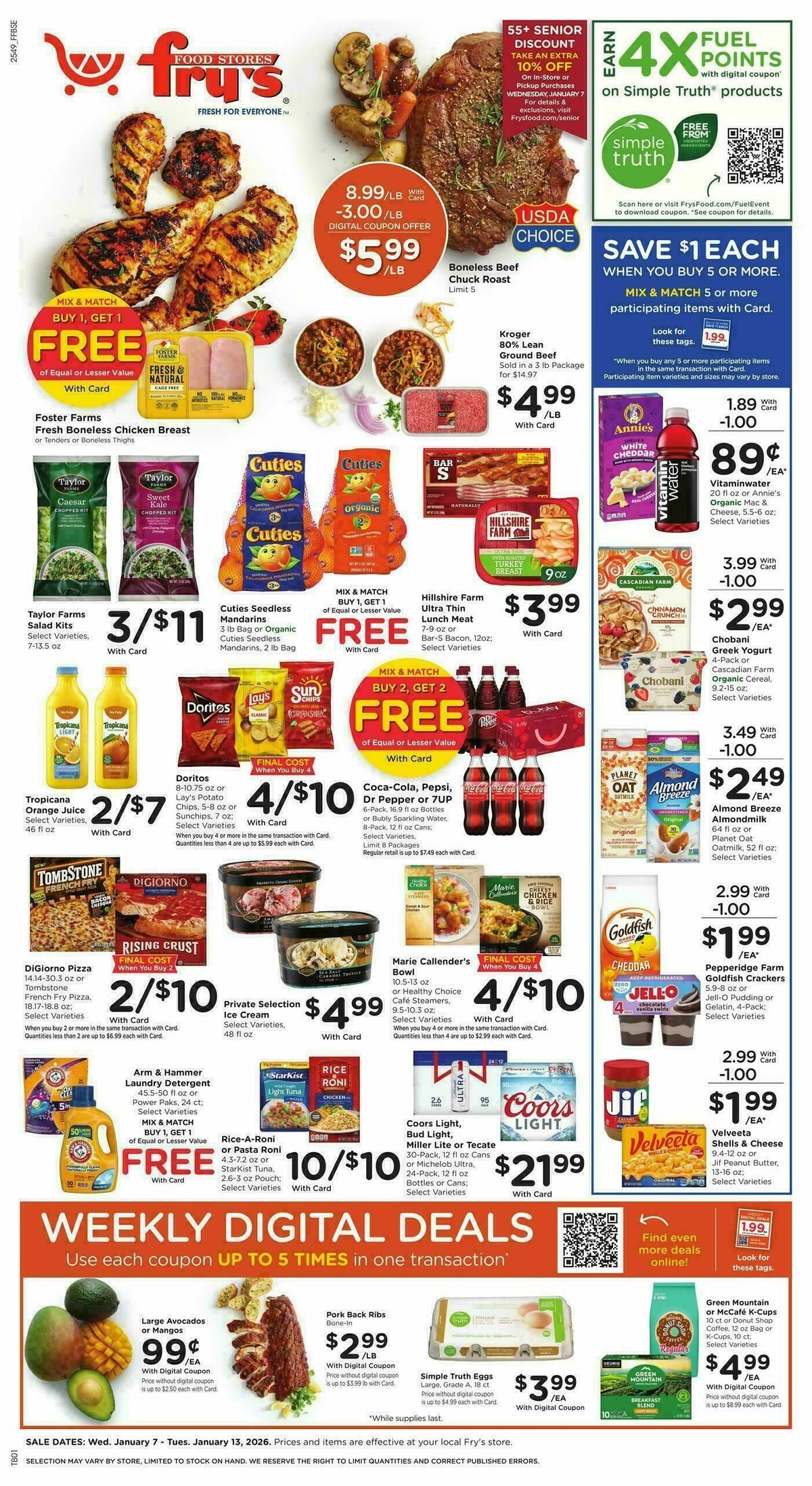 Fry's Food Weekly Ad from January 7