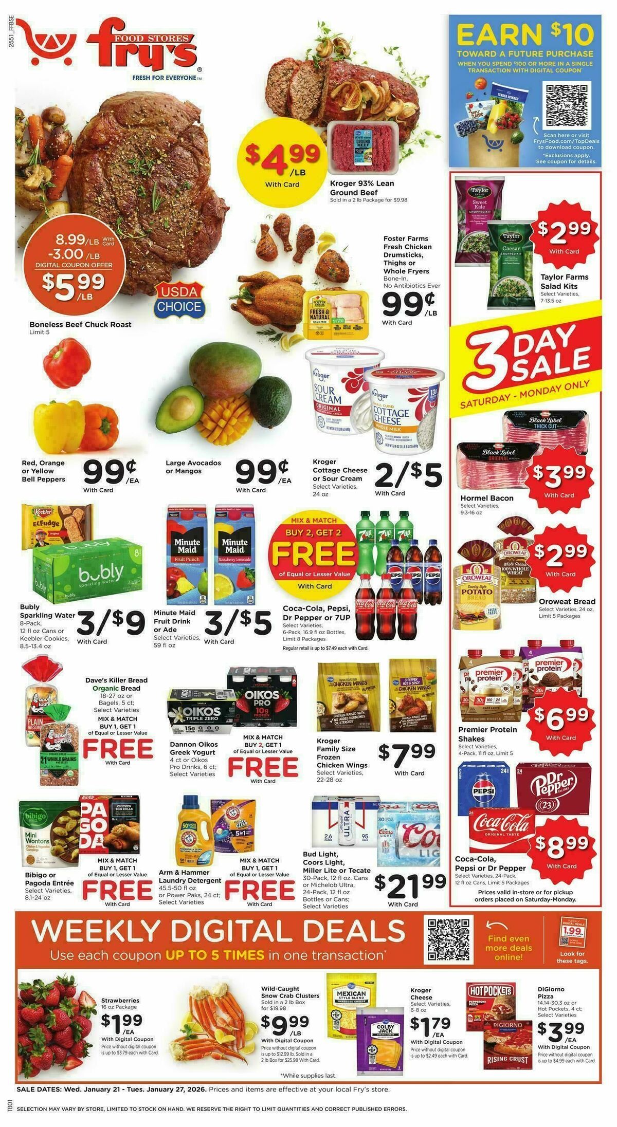 Fry's Food Weekly Ad from January 21