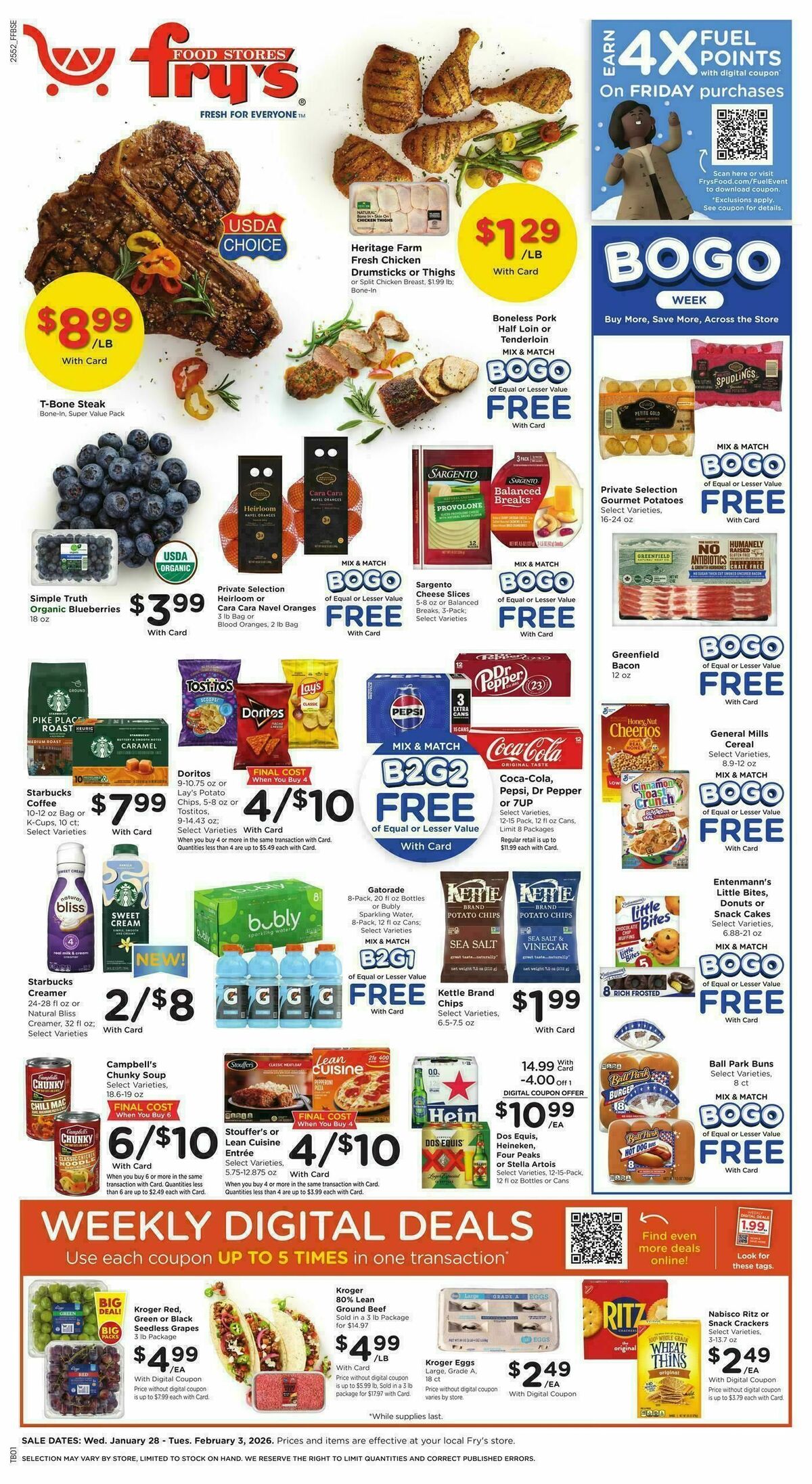 Fry's Food Weekly Ad from January 28