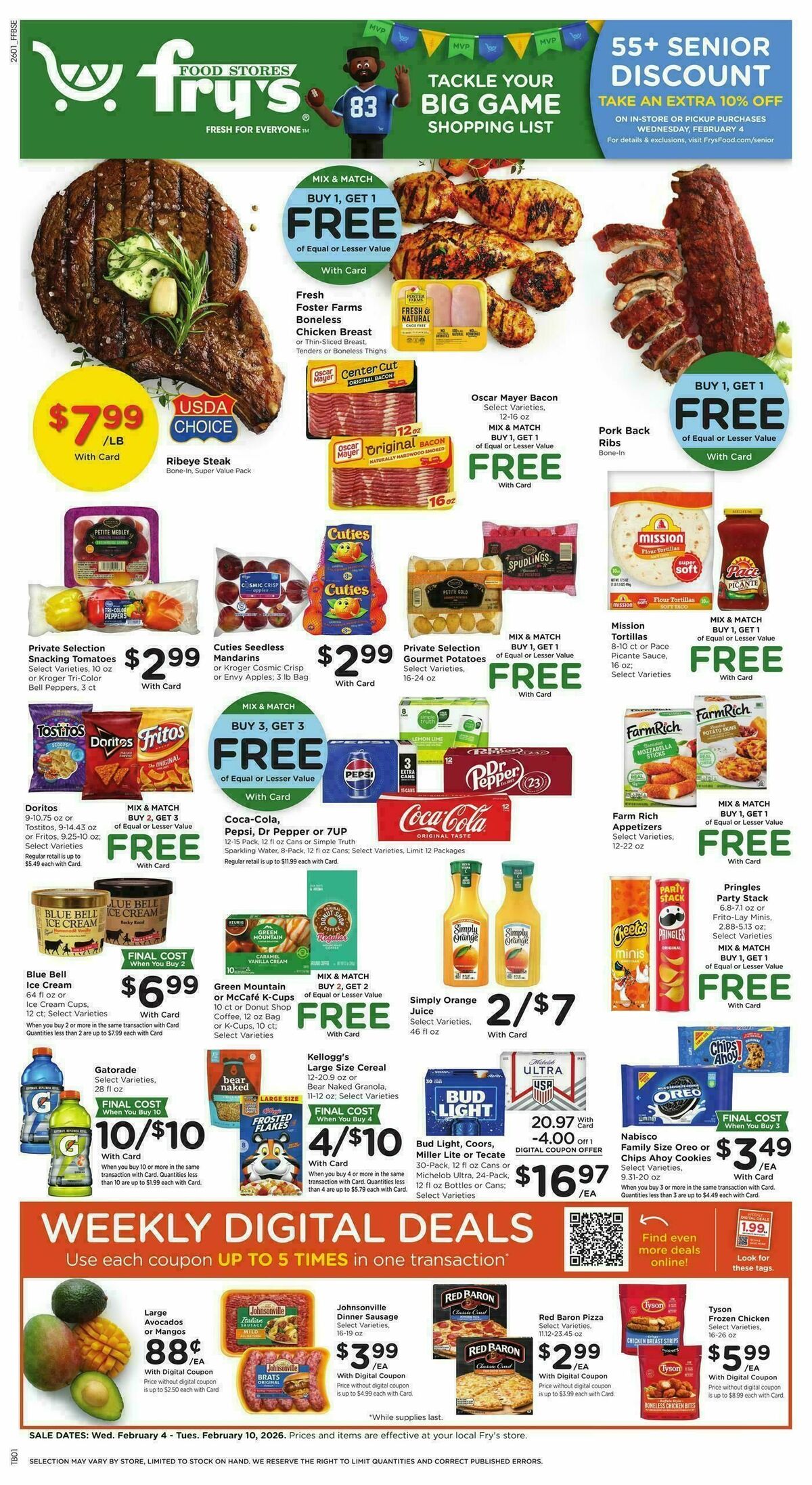 Fry's Food Weekly Ad from February 4