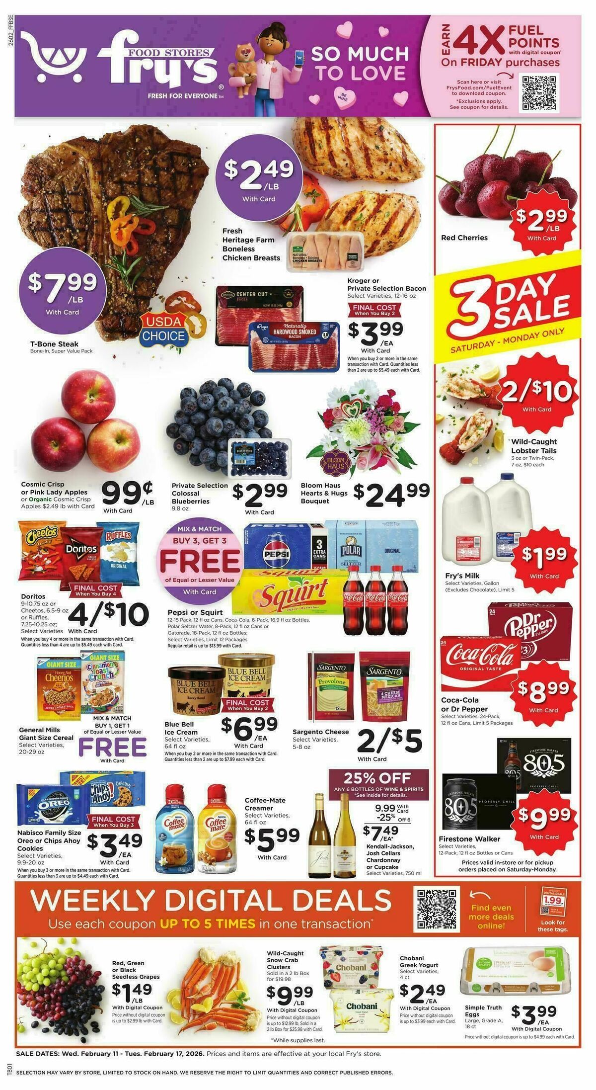 Fry's Food Weekly Ad from February 11