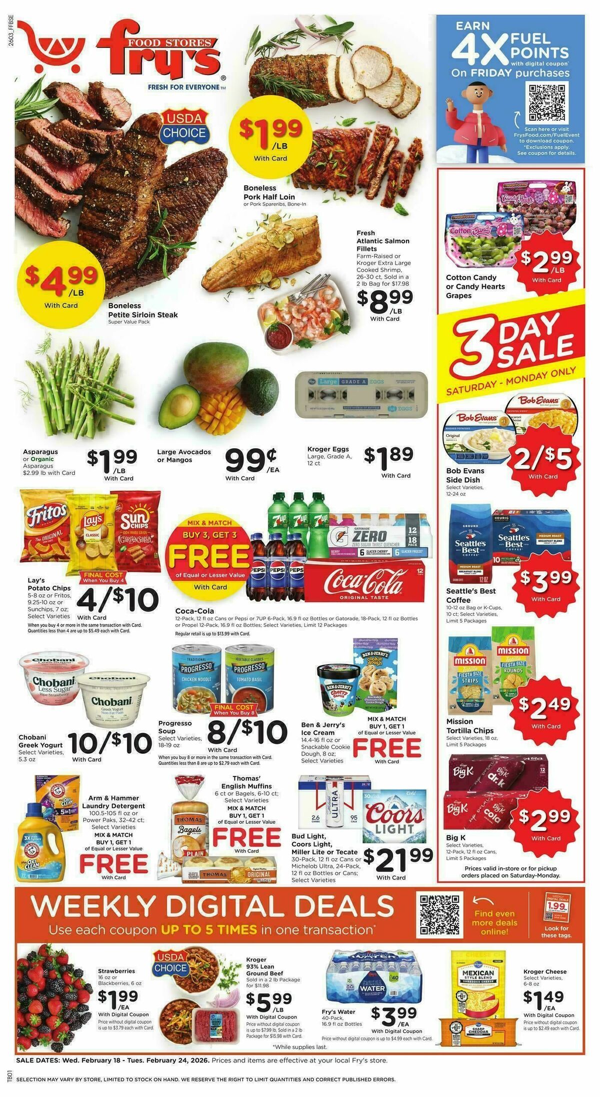 Fry's Food Weekly Ad from February 18