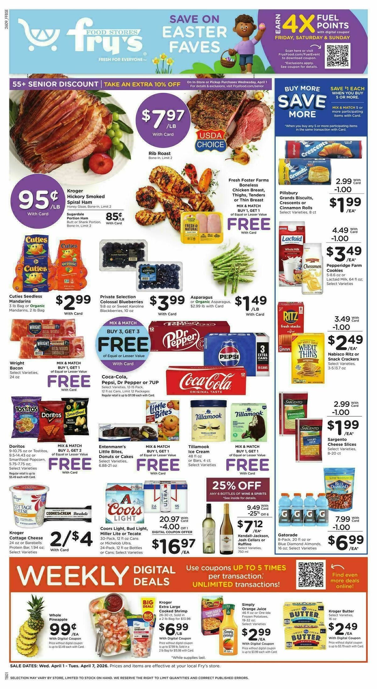 Fry's Food Weekly Ad from April 1