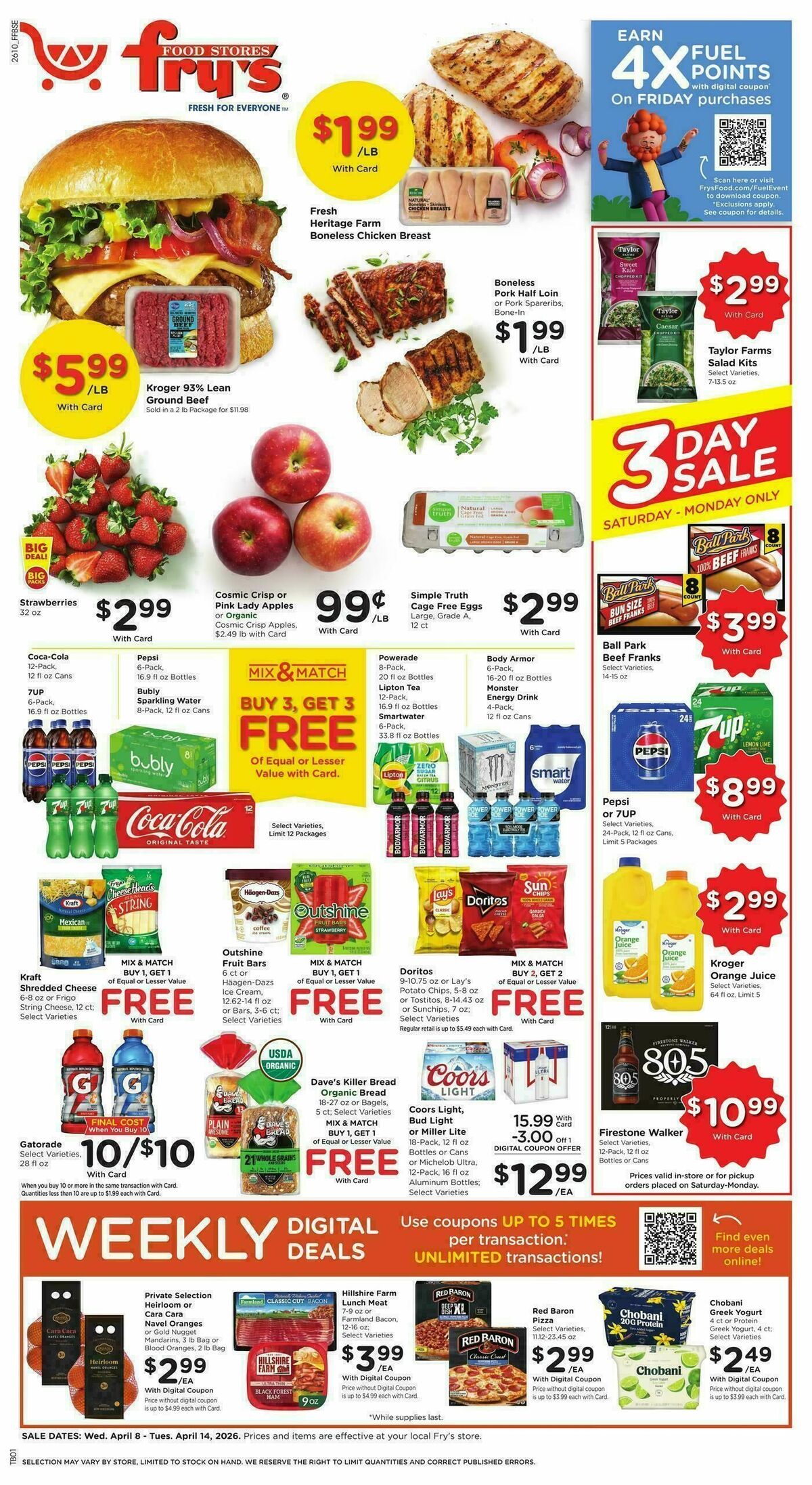 Fry's Food Weekly Ad from April 8