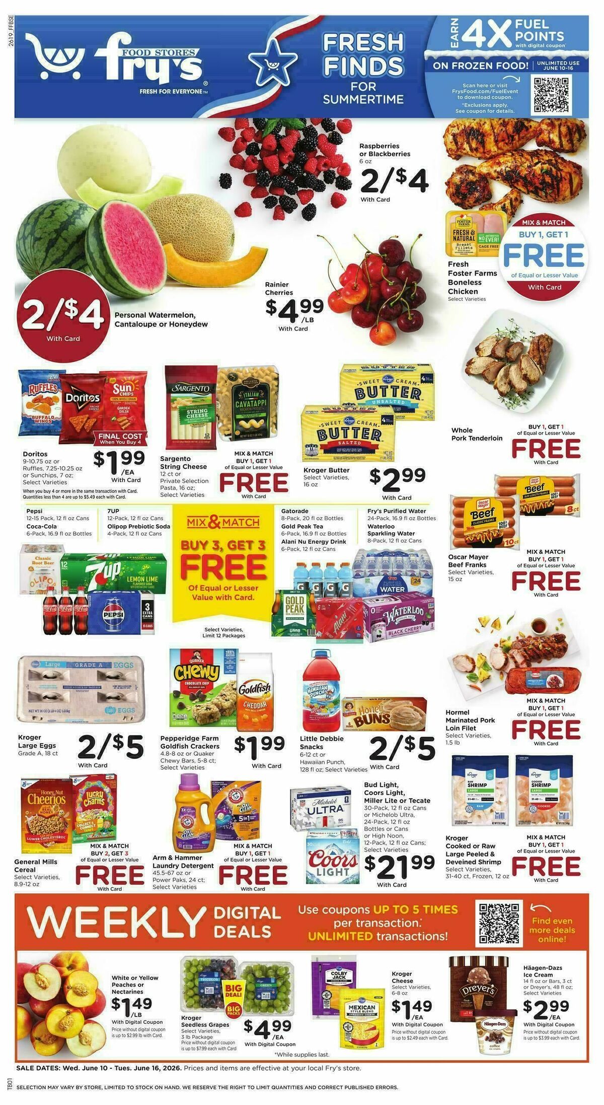 Fry's Food Weekly Ad from June 10