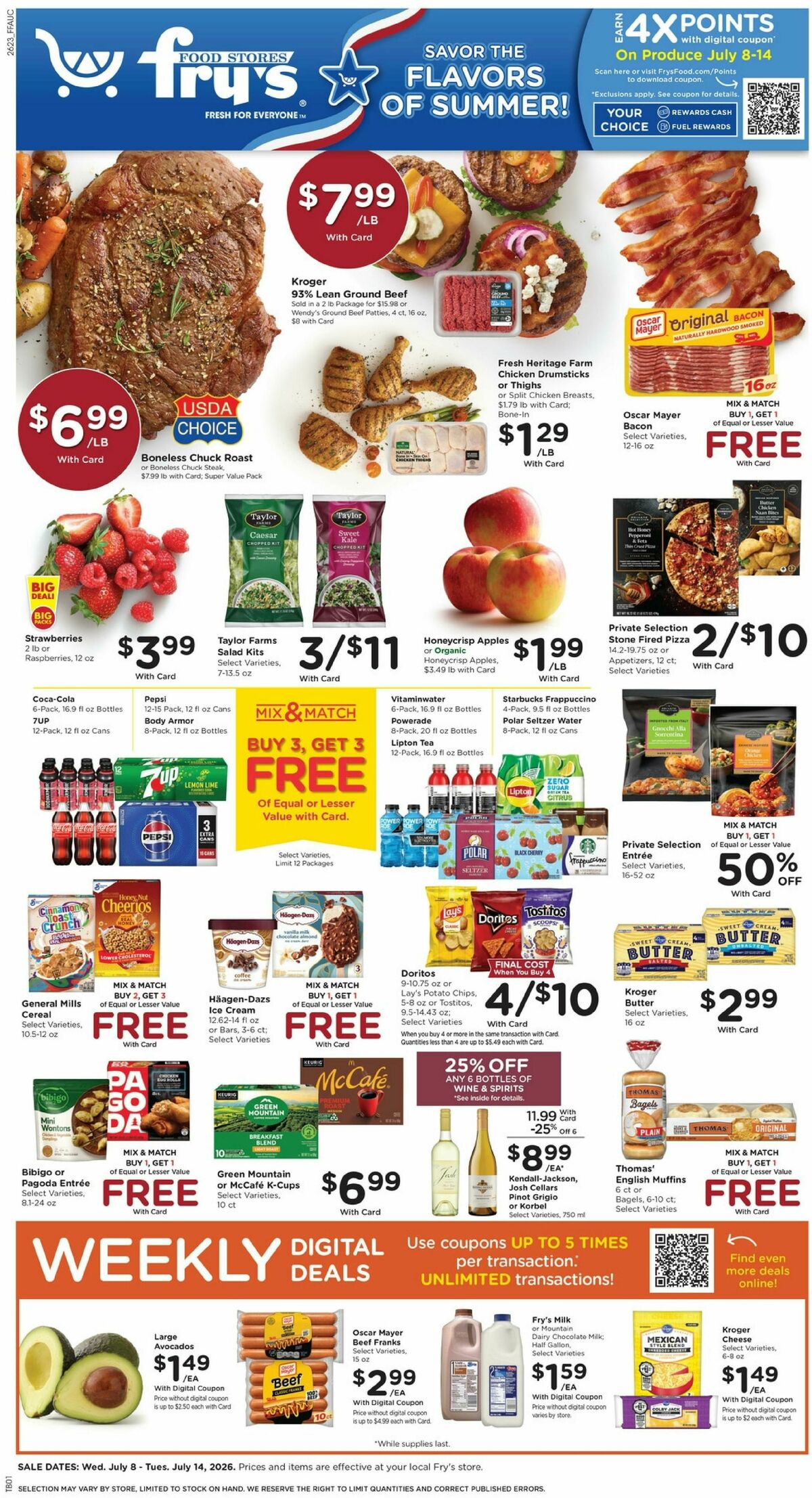 Fry's Food Weekly Ad from July 8