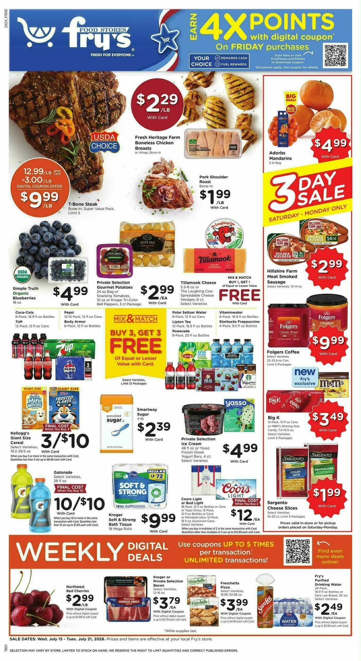 Fry's Food Weekly Ad from July 15