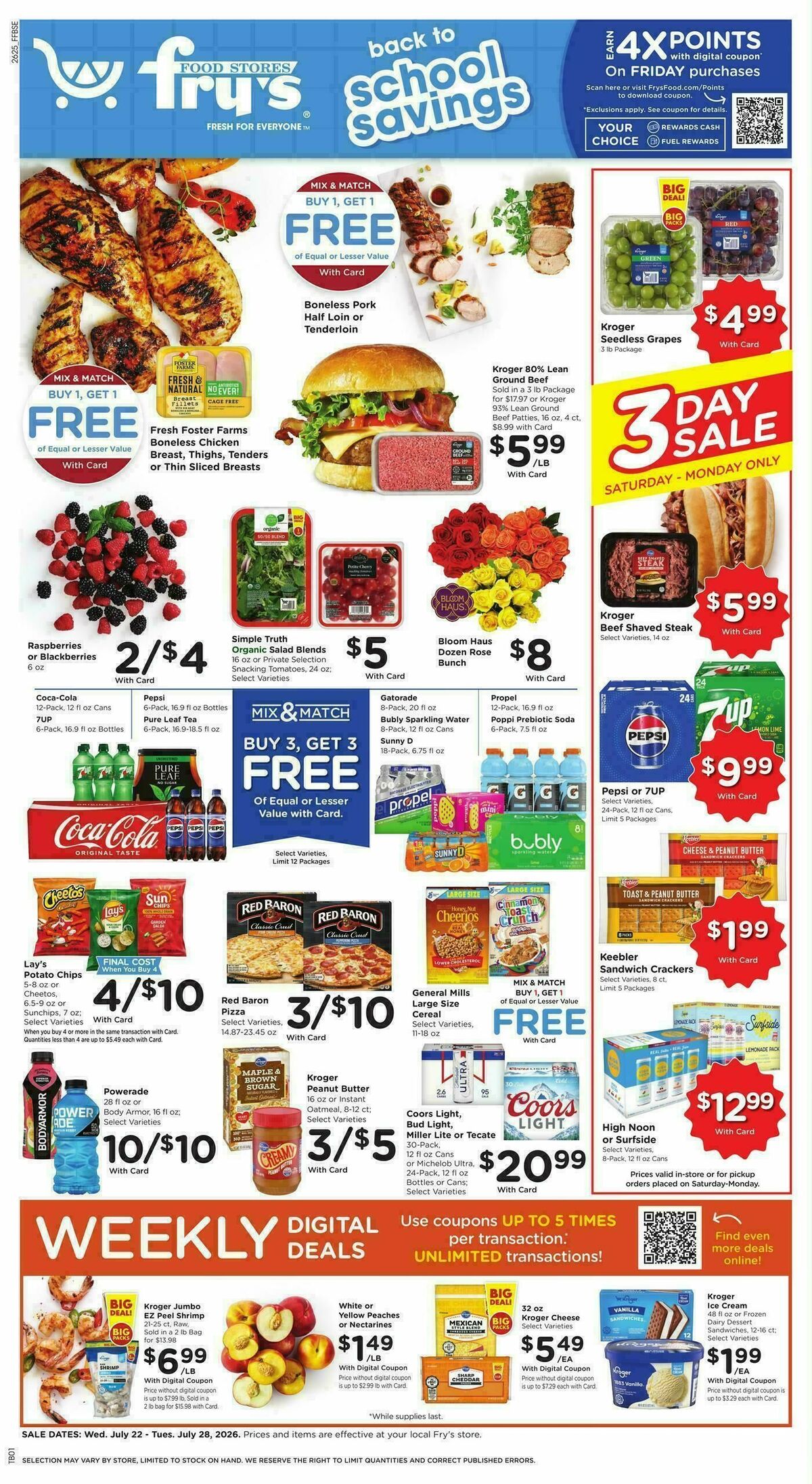 Fry's Food Weekly Ad from July 22