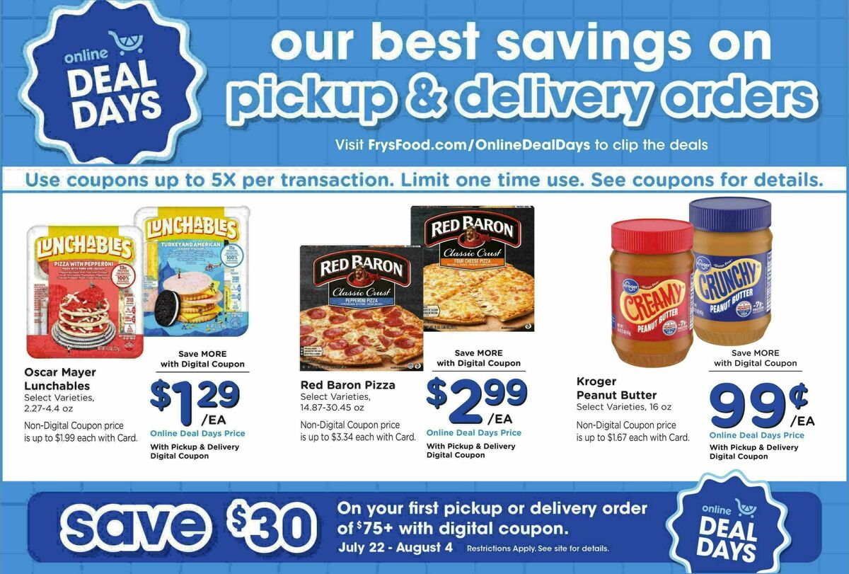 Fry's Food Weekly Ad from July 22