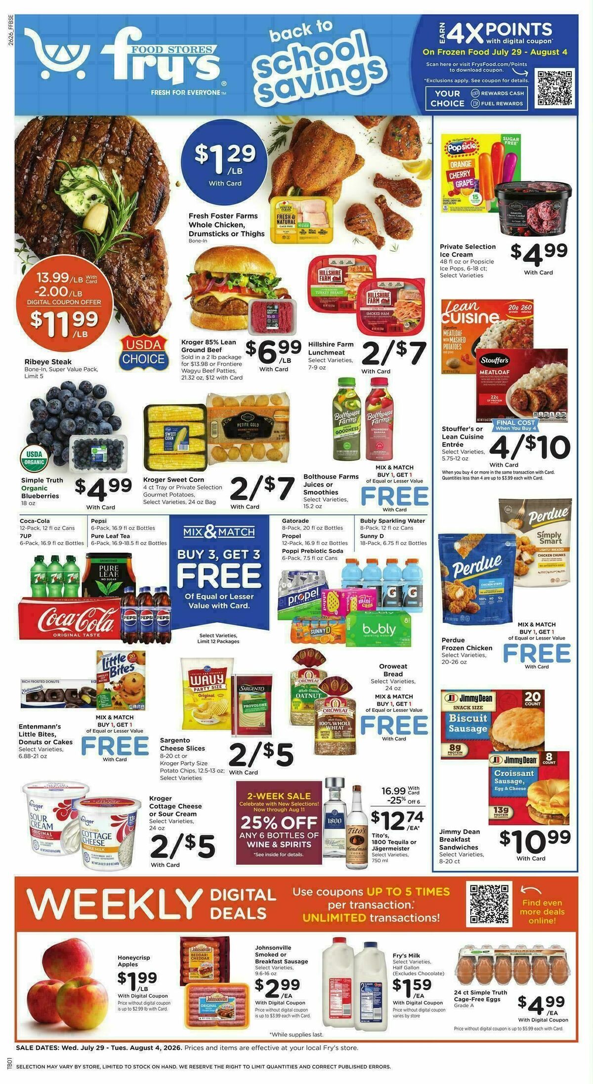 Fry's Food Weekly Ad from July 29