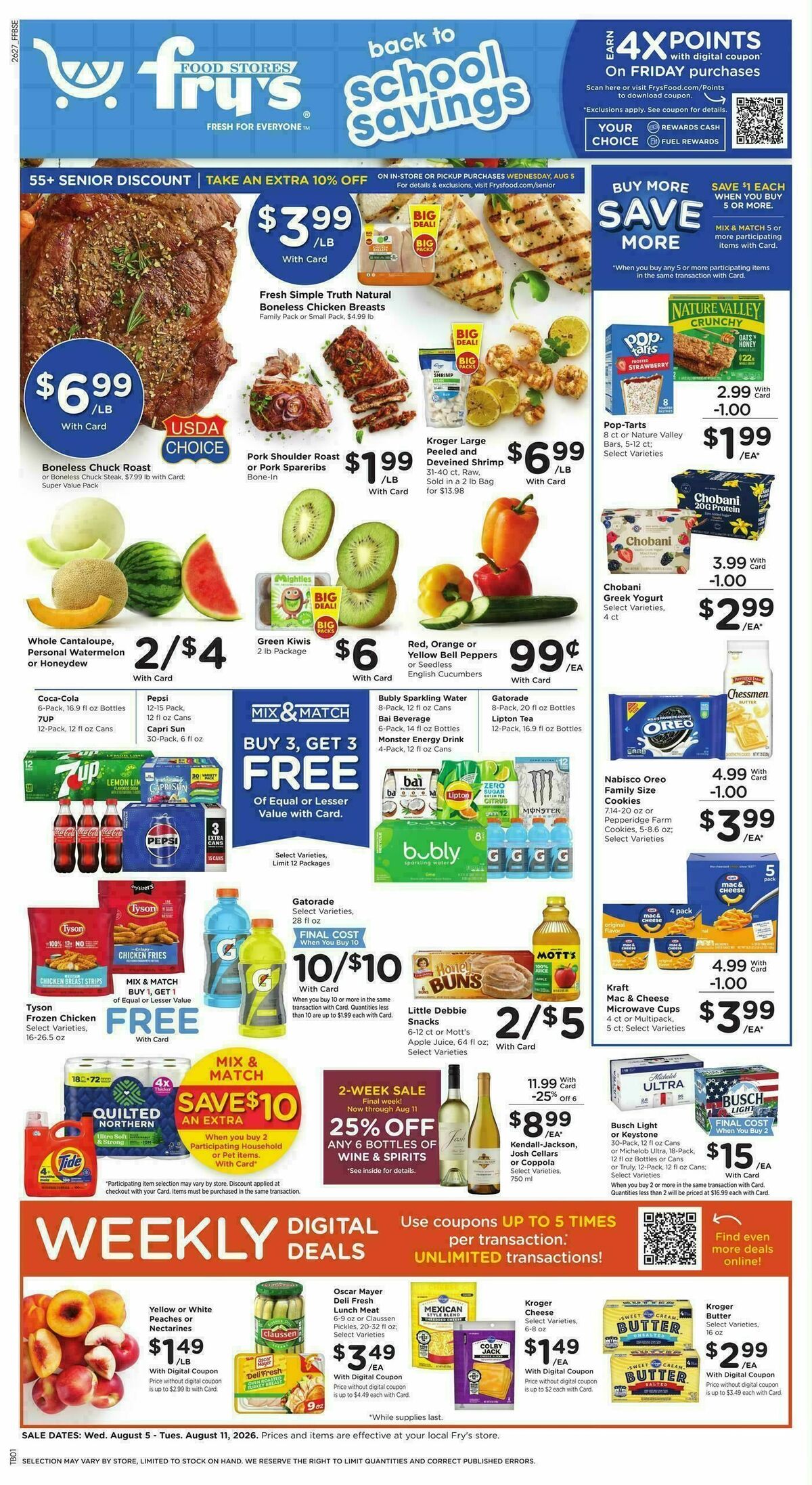 Fry's Food Weekly Ad from August 5