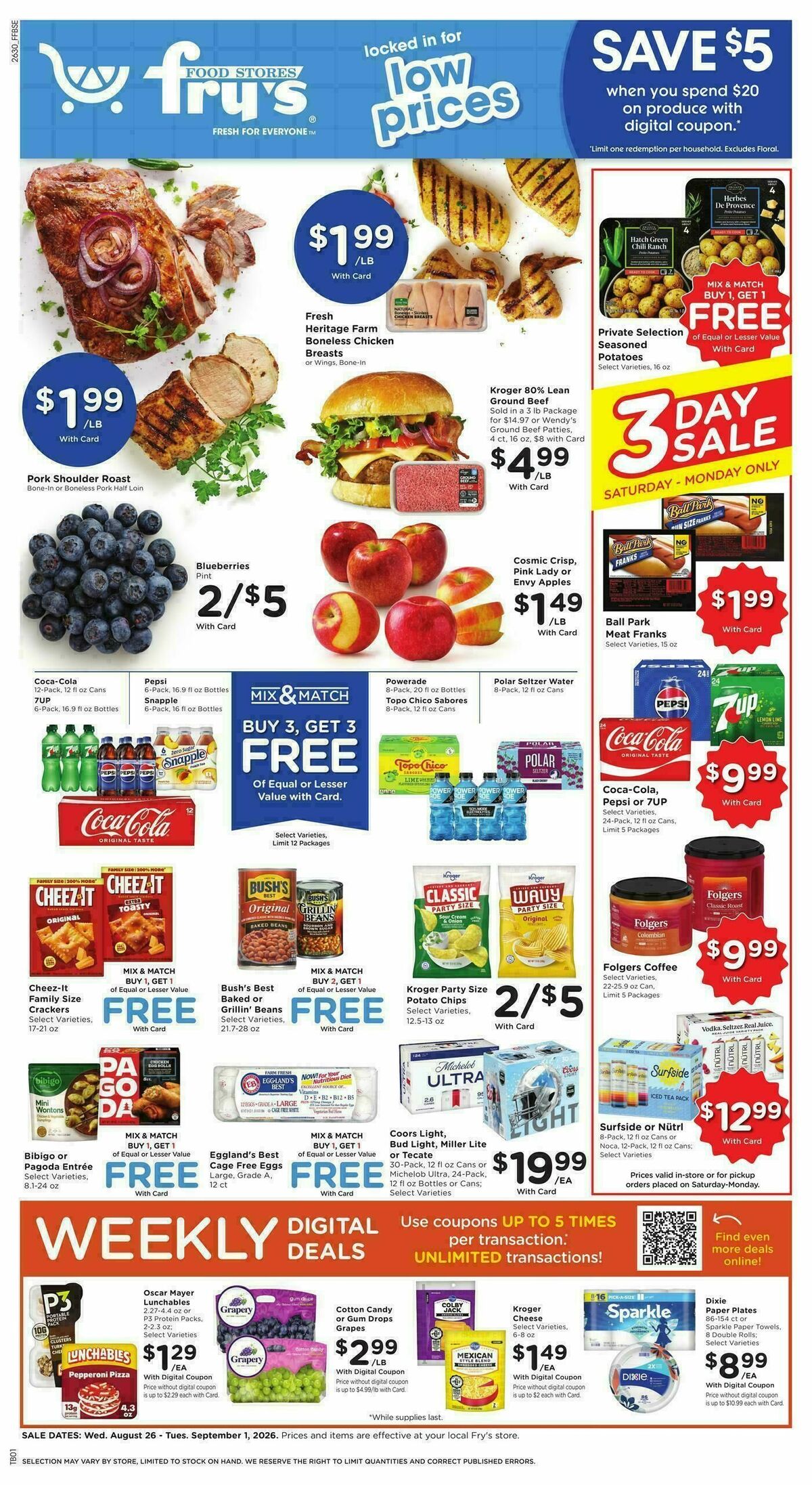Fry's Food Weekly Ad from August 26