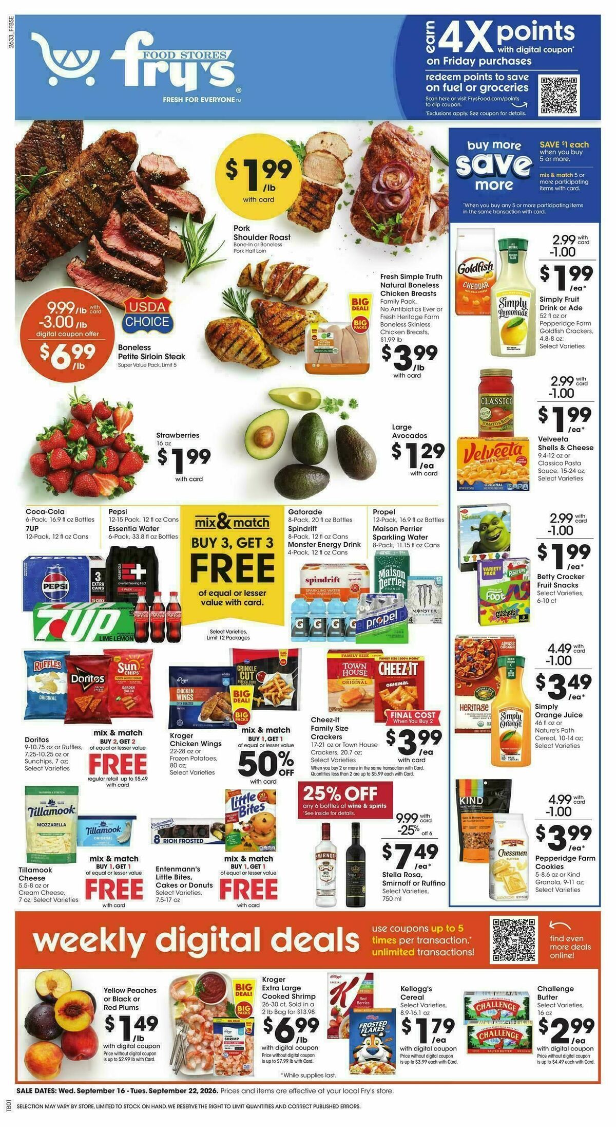 Fry's Food Weekly Ad from September 16