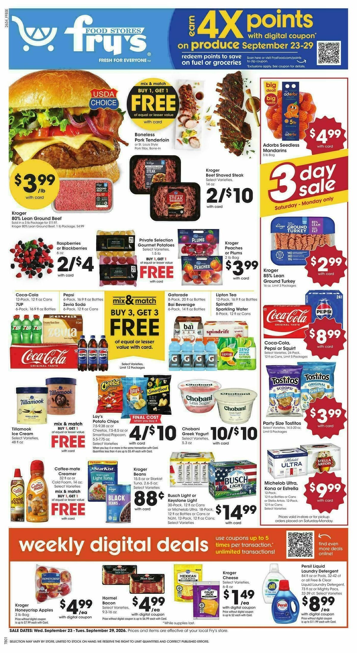 Fry's Food Weekly Ad from September 23