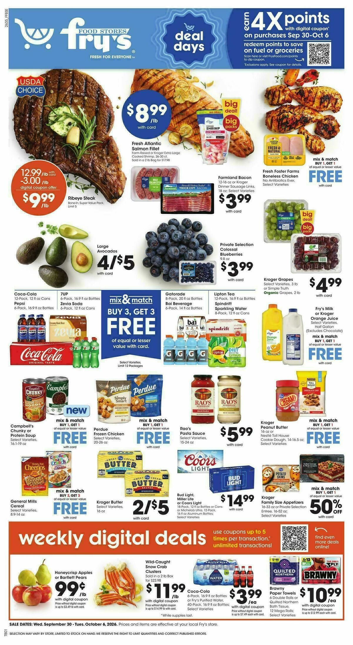 Fry's Food Weekly Ad from September 30