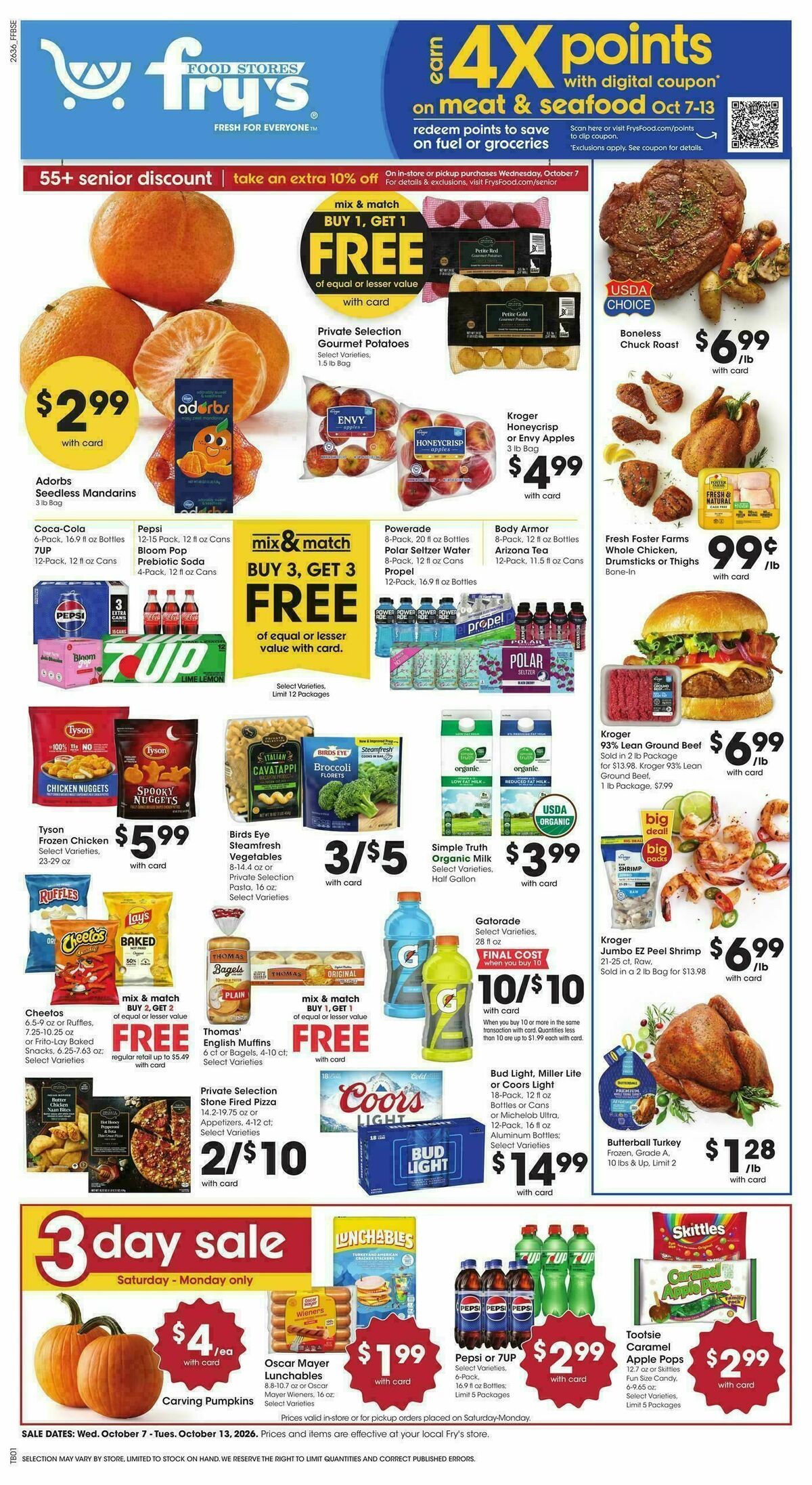 Fry's Food Weekly Ad from October 7