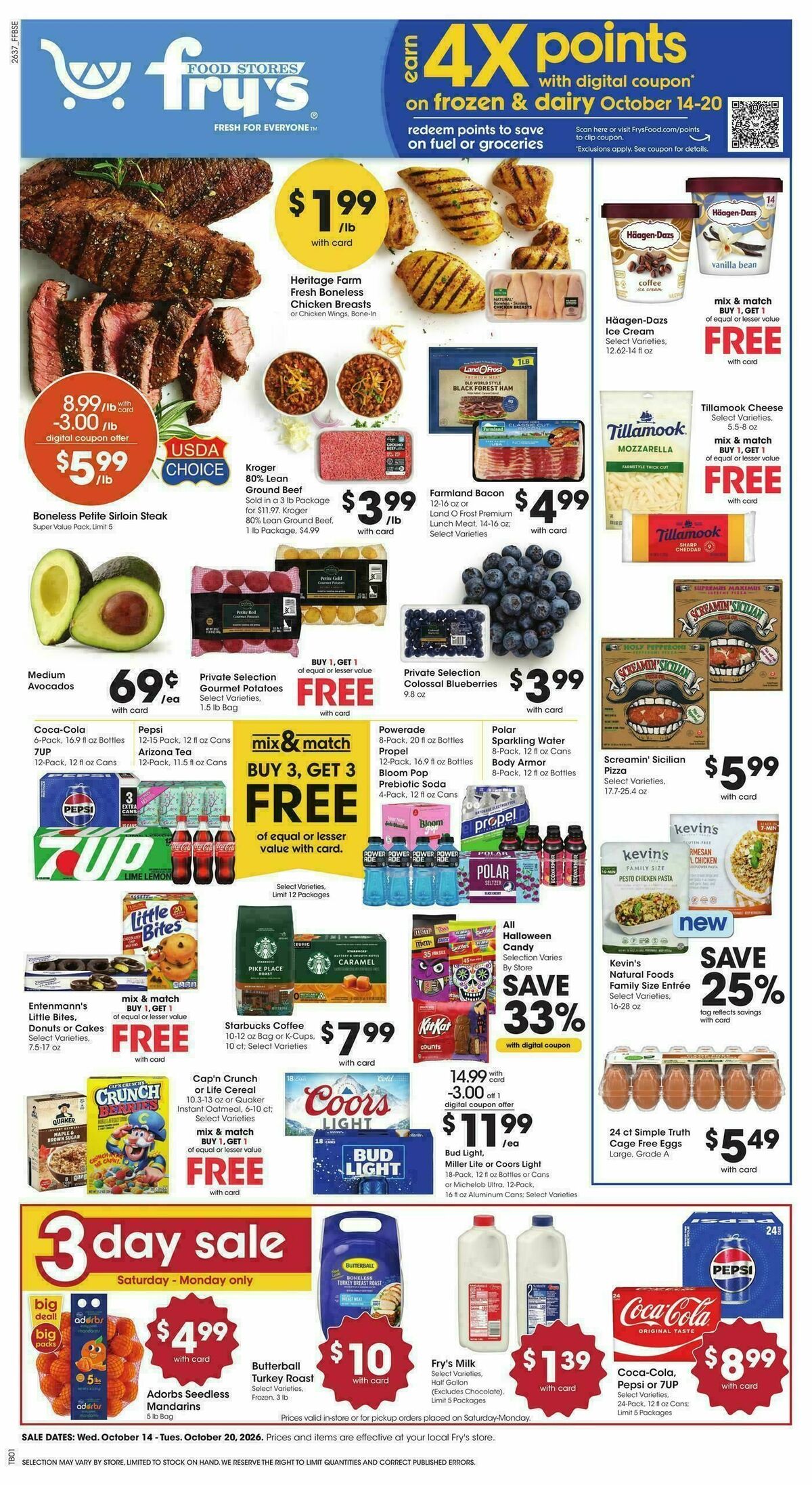 Fry's Food Weekly Ad from October 14