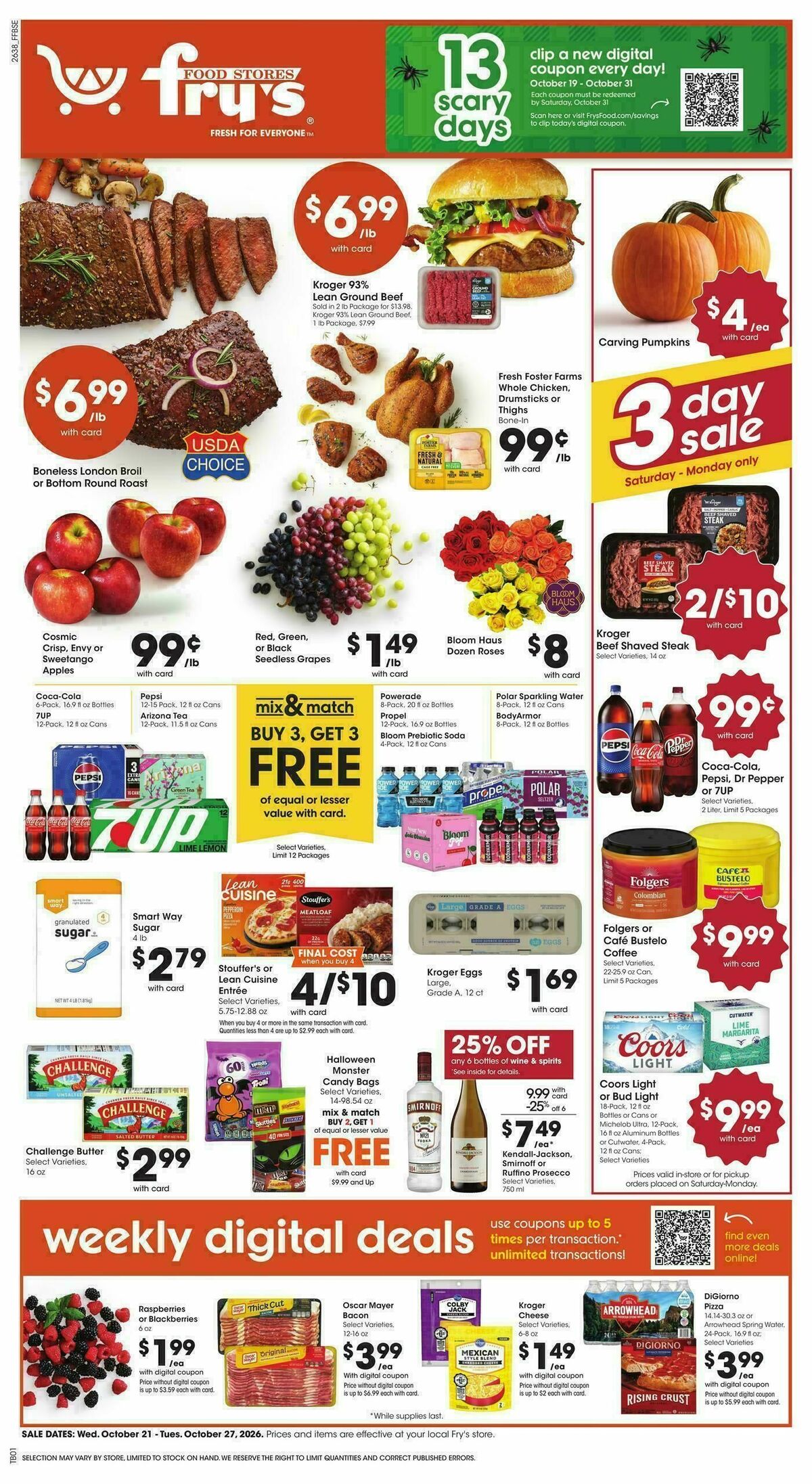 Fry's Food Weekly Ad from October 21