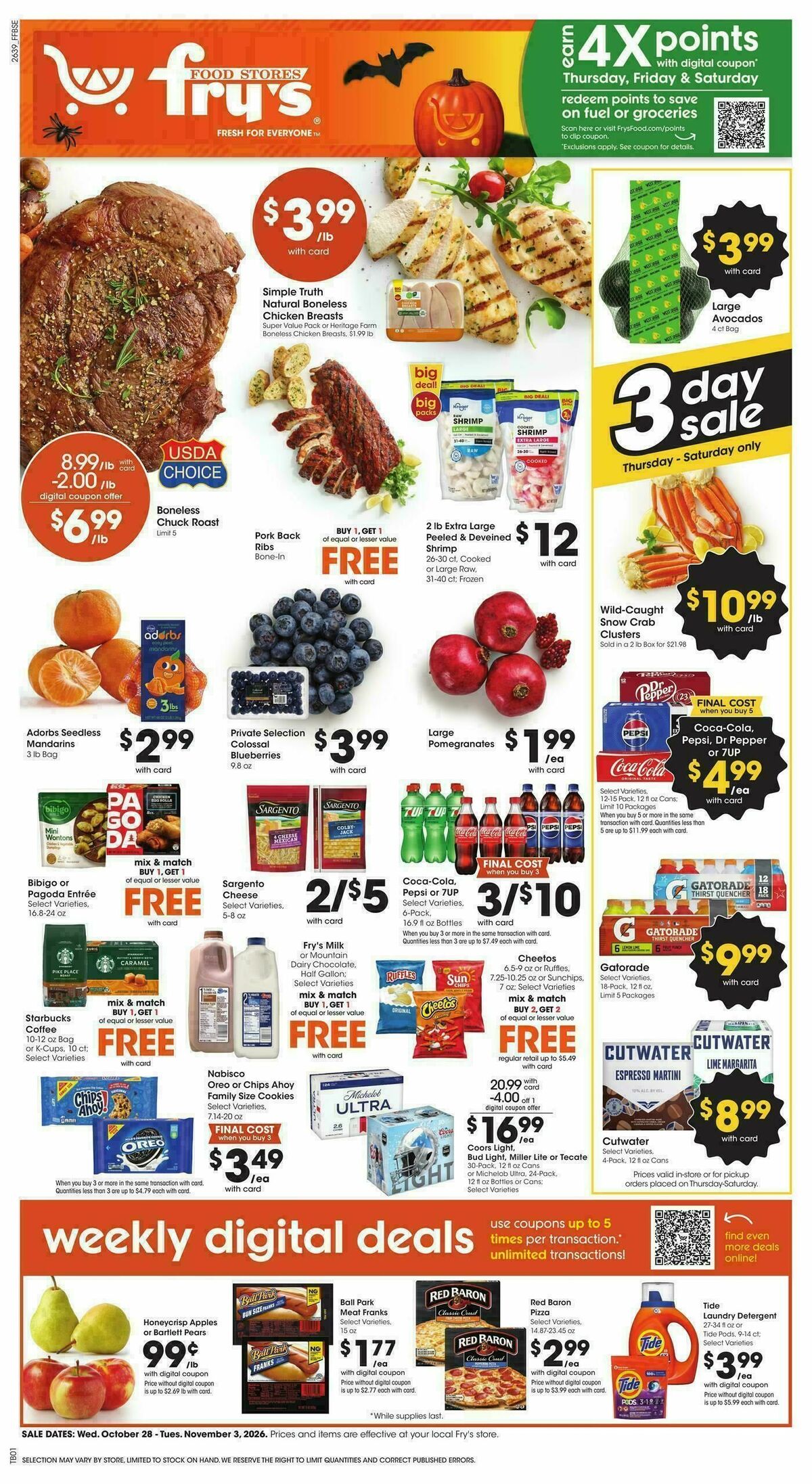 Fry's Food Weekly Ad from October 28