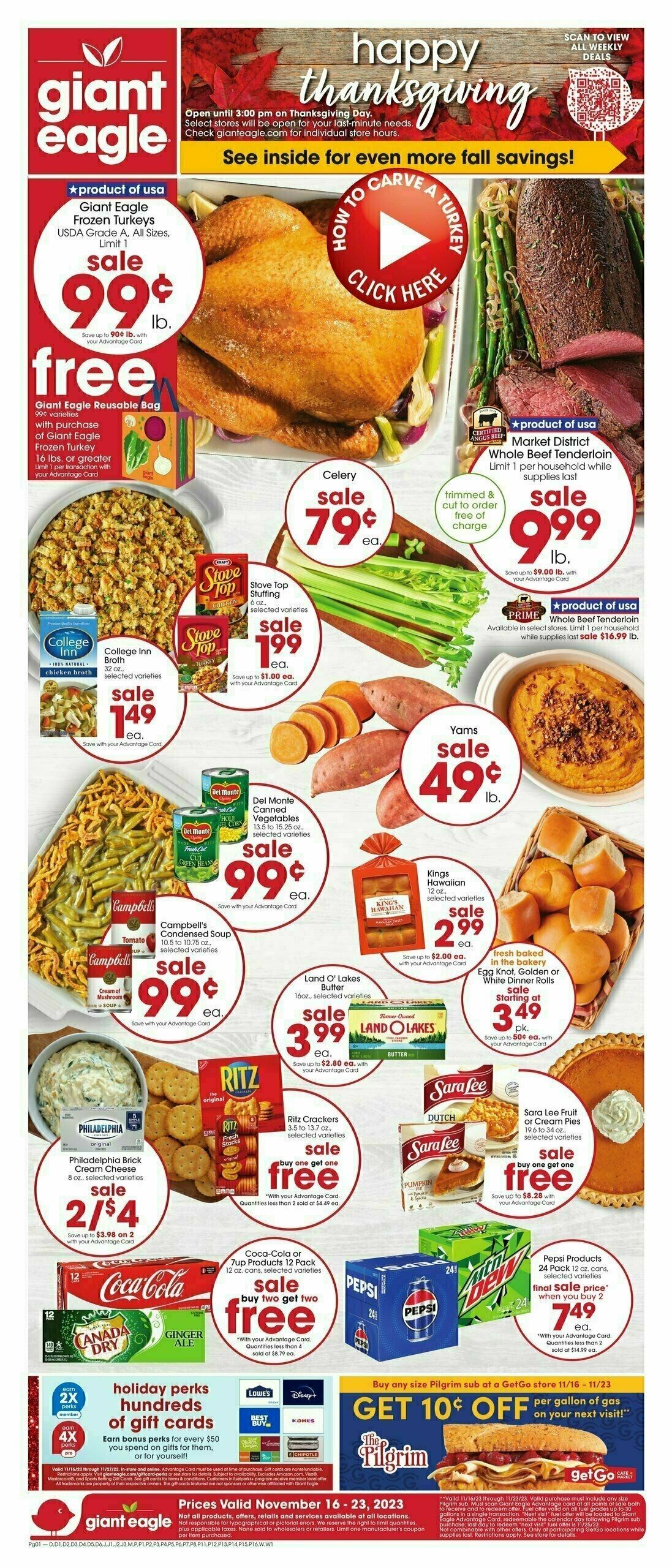 Giant Eagle Weekly Ad from November 16