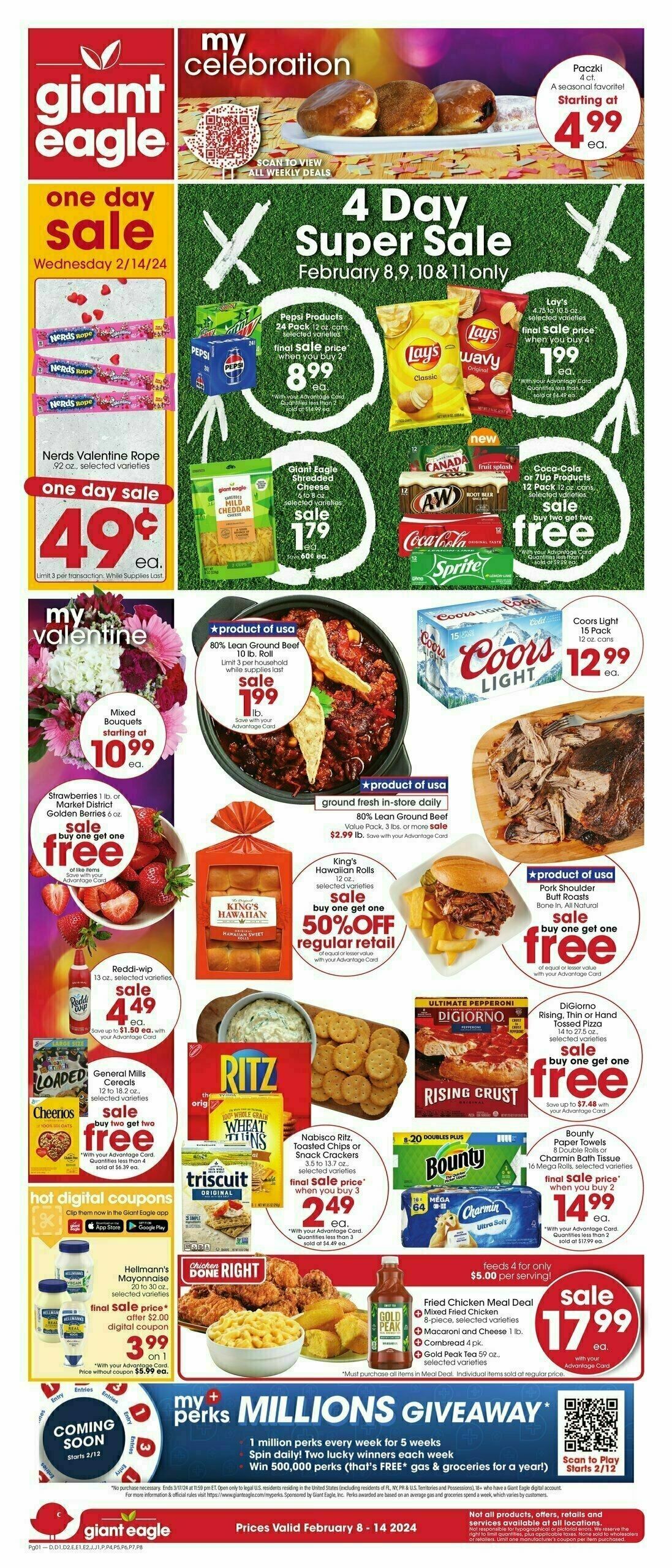 Giant Eagle Weekly Ad from February 8