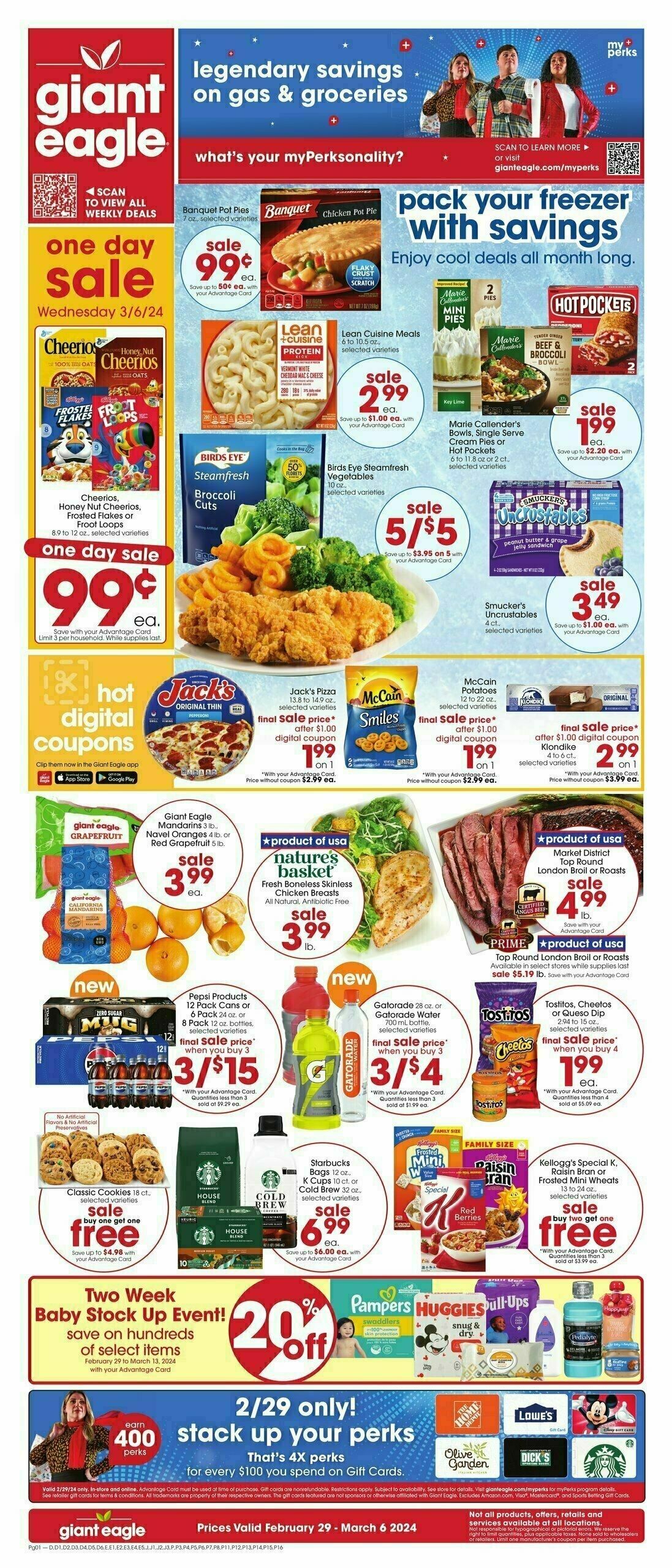Giant Eagle Weekly Ad from February 29