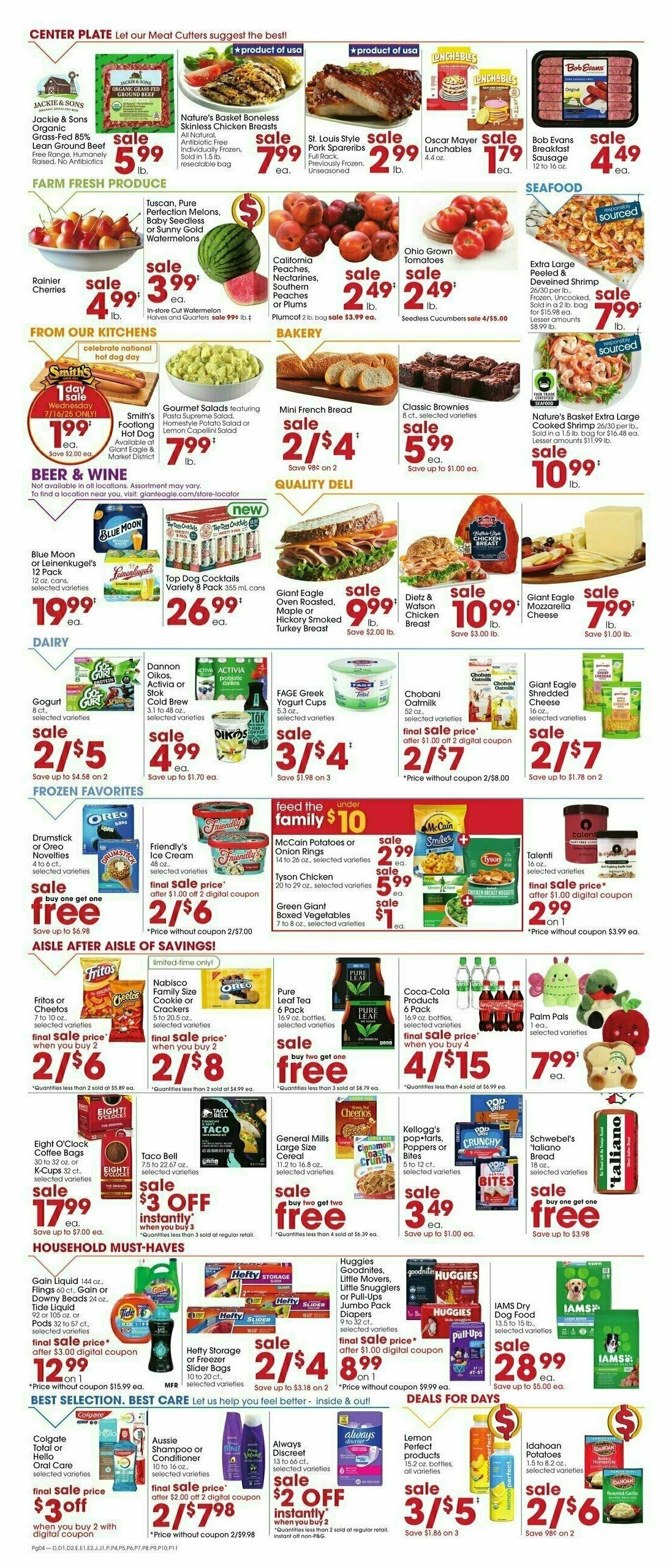 Giant Eagle Weekly Ad from July 10