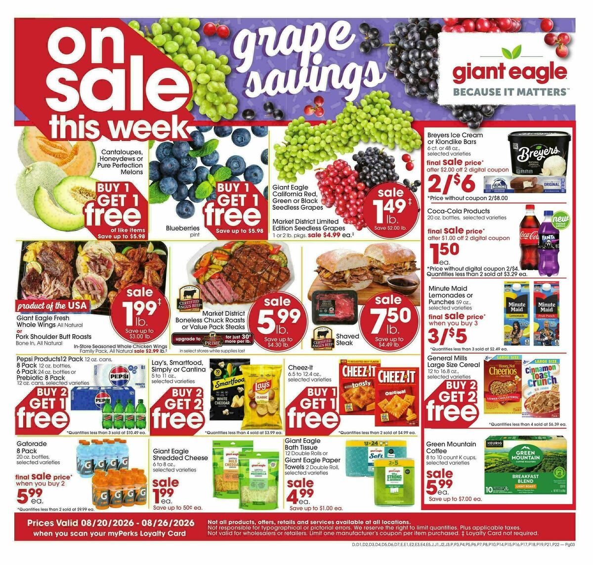 Giant Eagle Weekly Ad from August 20
