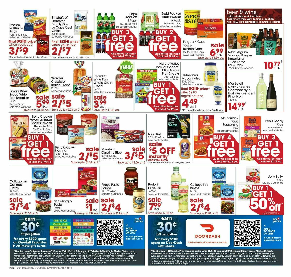Giant Eagle Weekly Ad from October 15