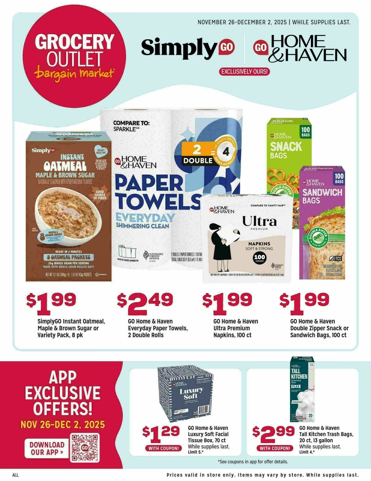 Grocery Outlet Exclusively Ours Weekly Ad from November 26
