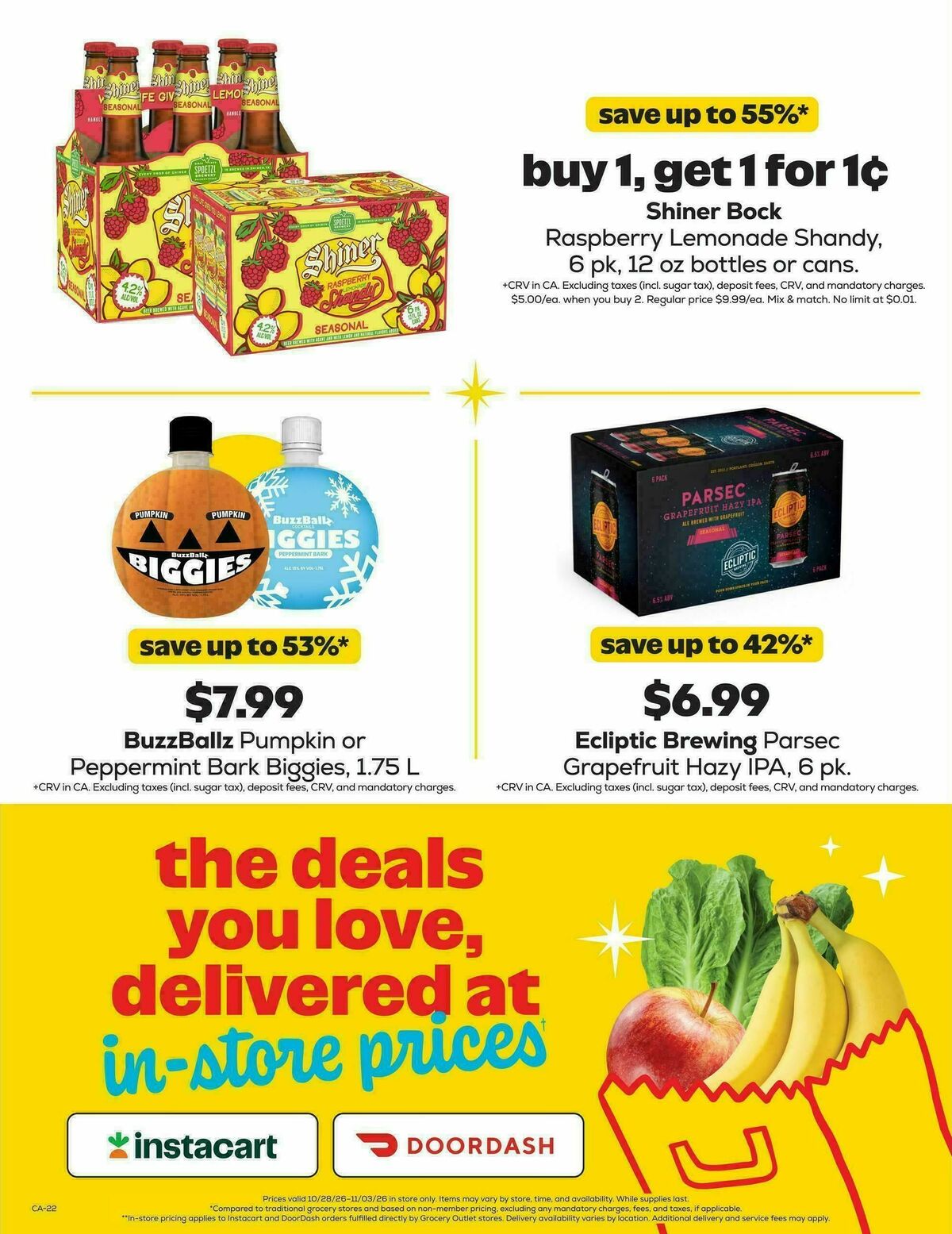 Grocery Outlet Weekly Ad from October 28