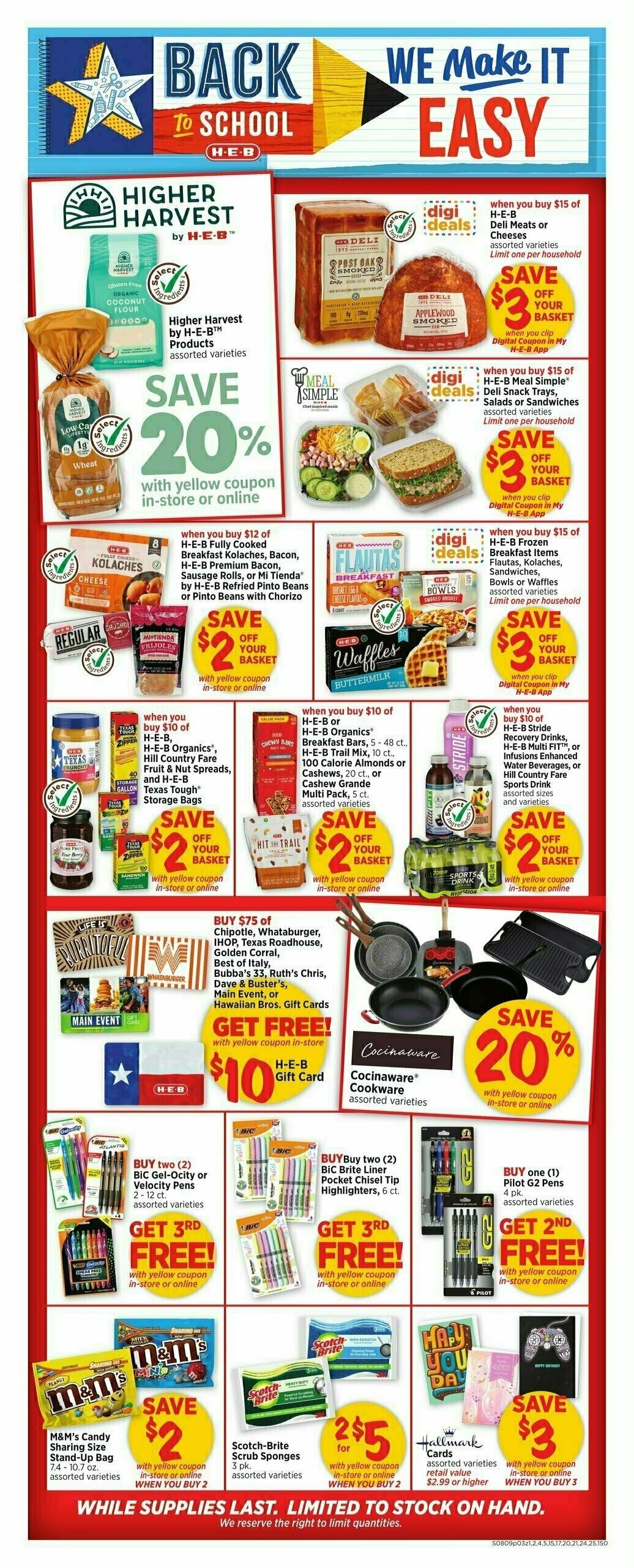 H-E-B Weekly Ad from August 9