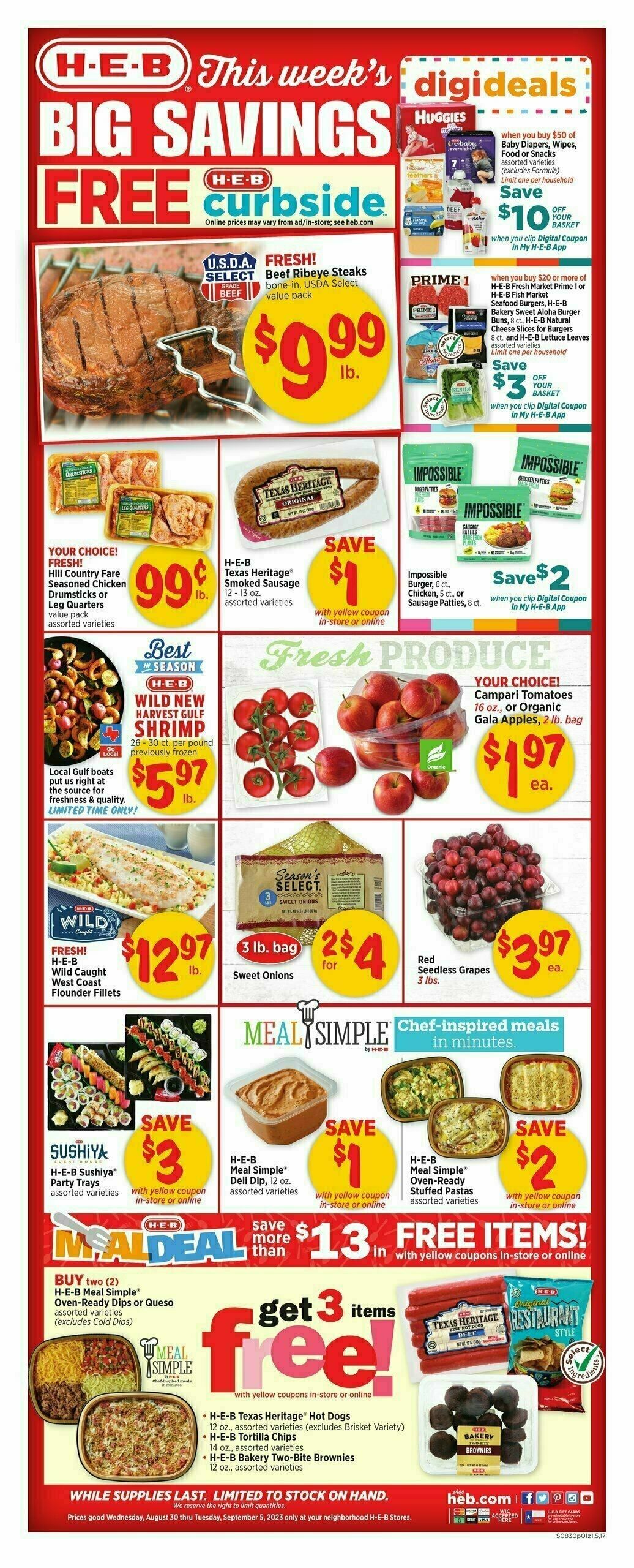 H-E-B Weekly Ad from August 30
