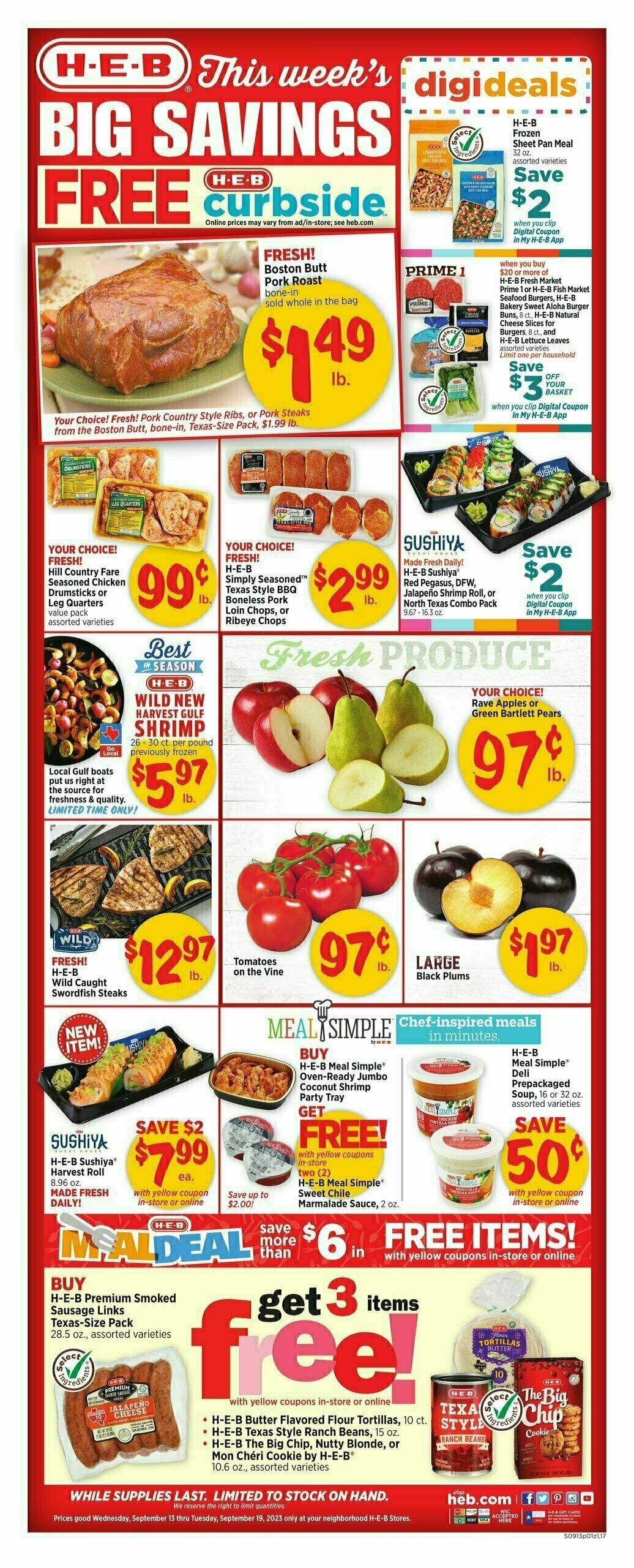 H-E-B Weekly Ad from September 13