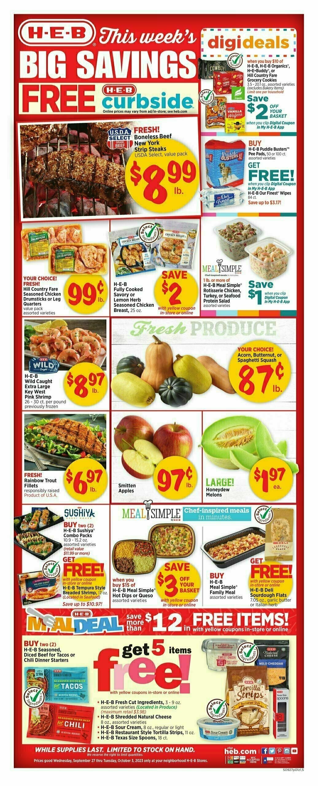 H-E-B Weekly Ad from September 27