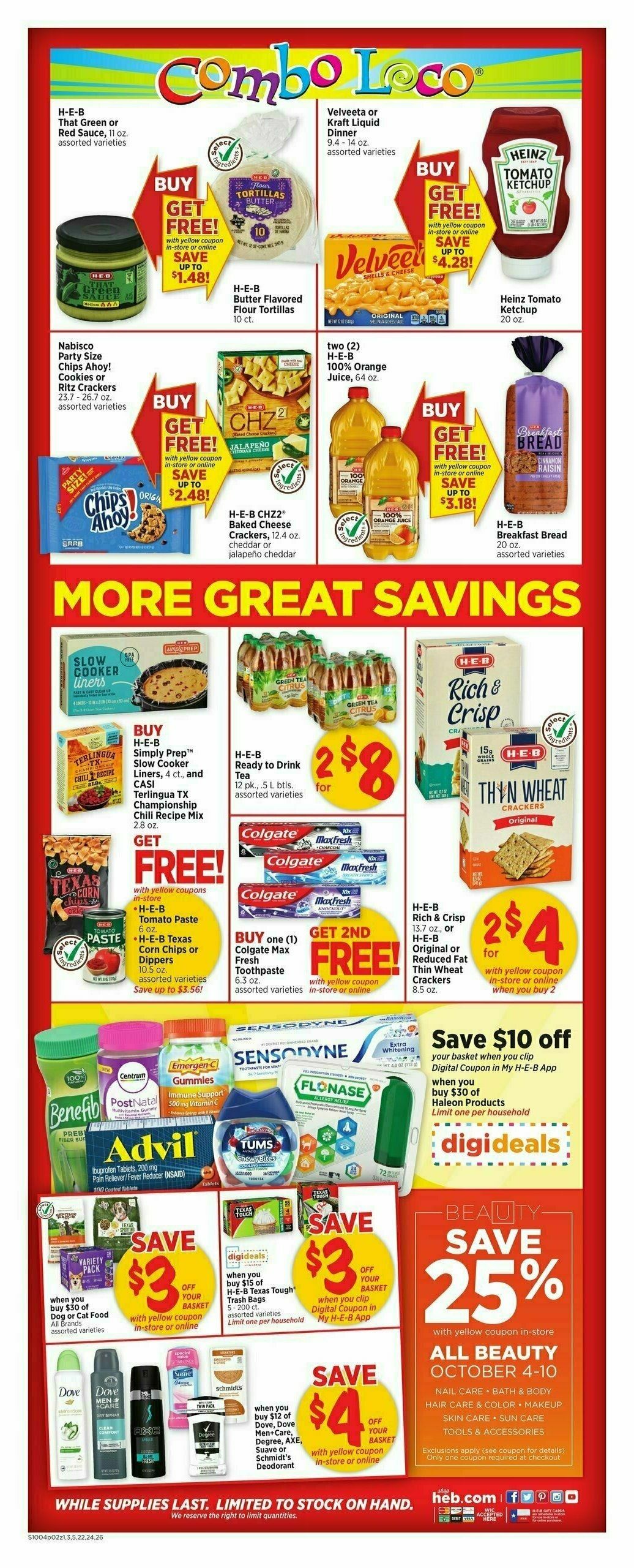 H-E-B Weekly Ad from October 4