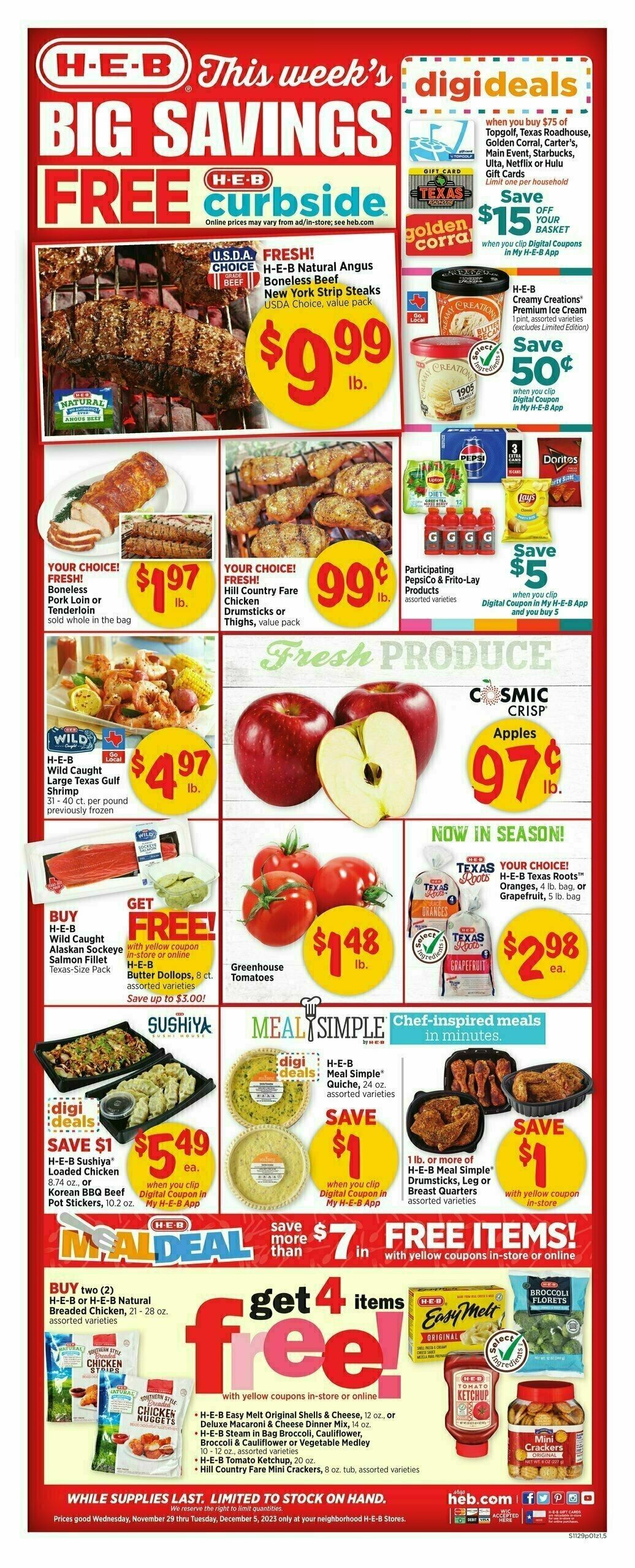 H-E-B Weekly Ad from November 29