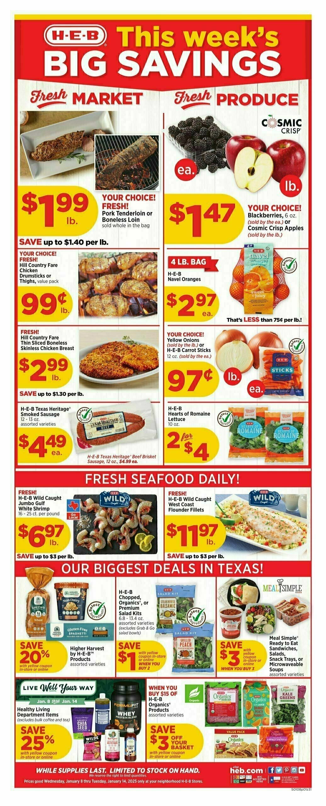 H-E-B Weekly Ad from January 8