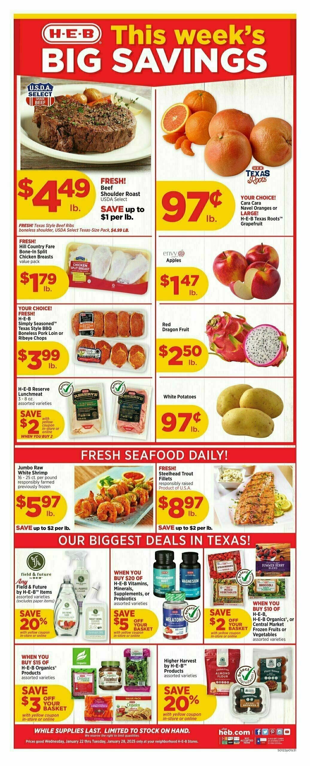 H-E-B Weekly Ad from January 22