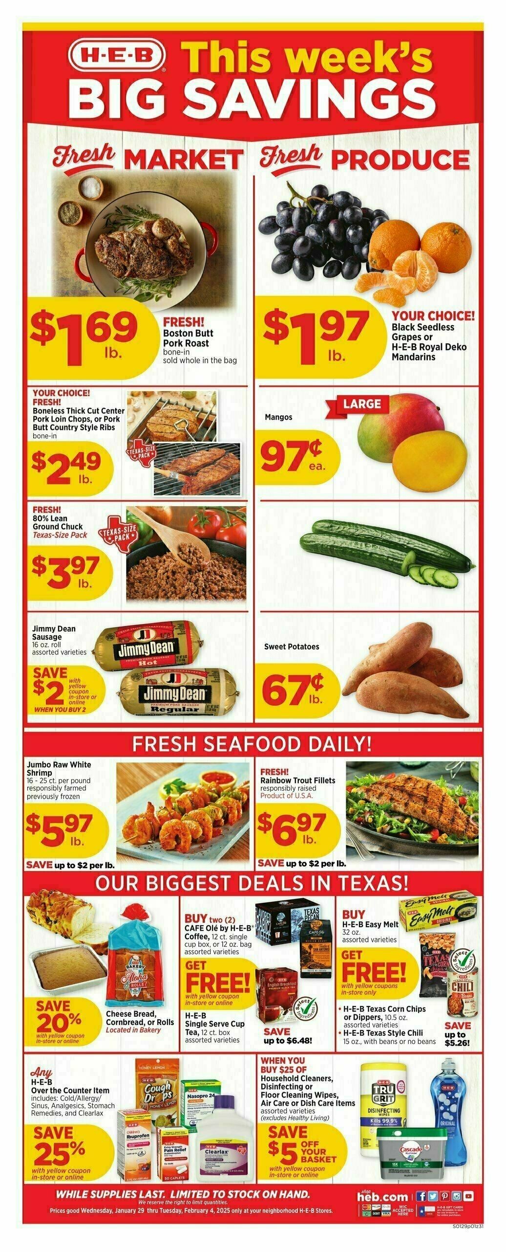 H-E-B Weekly Ad from January 29