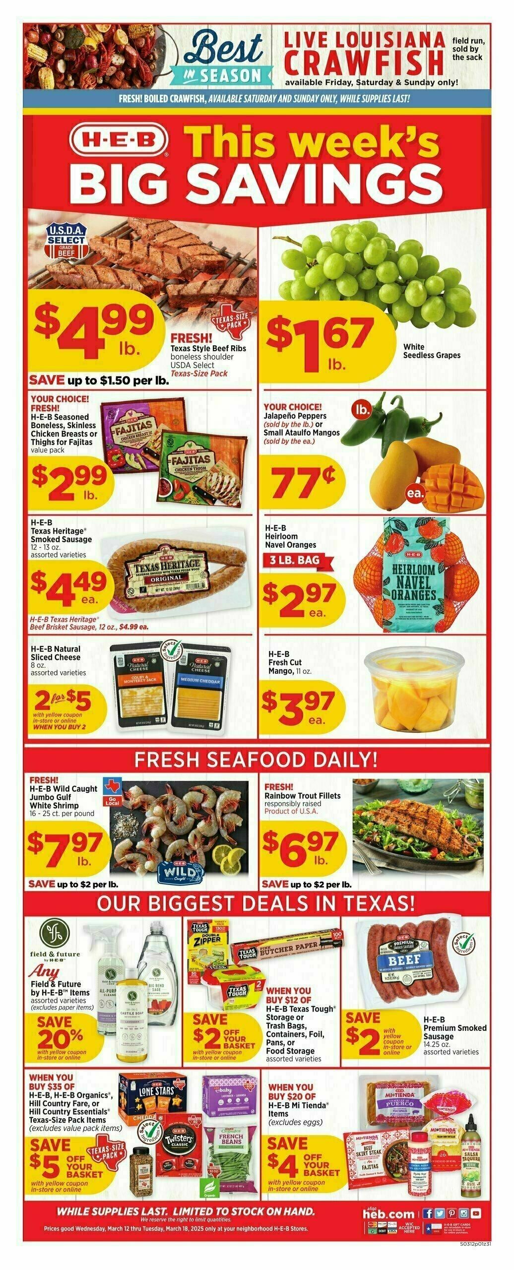 H-E-B Weekly Ad from March 12