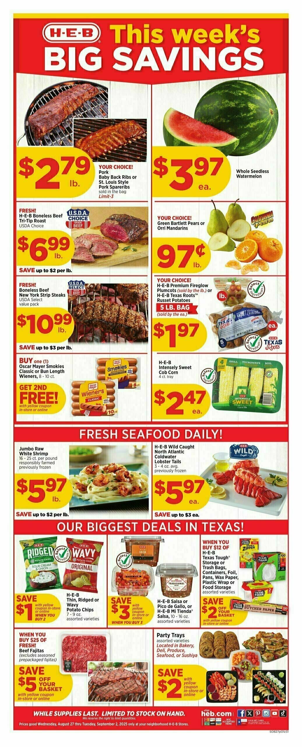 H-E-B Weekly Ad from August 27