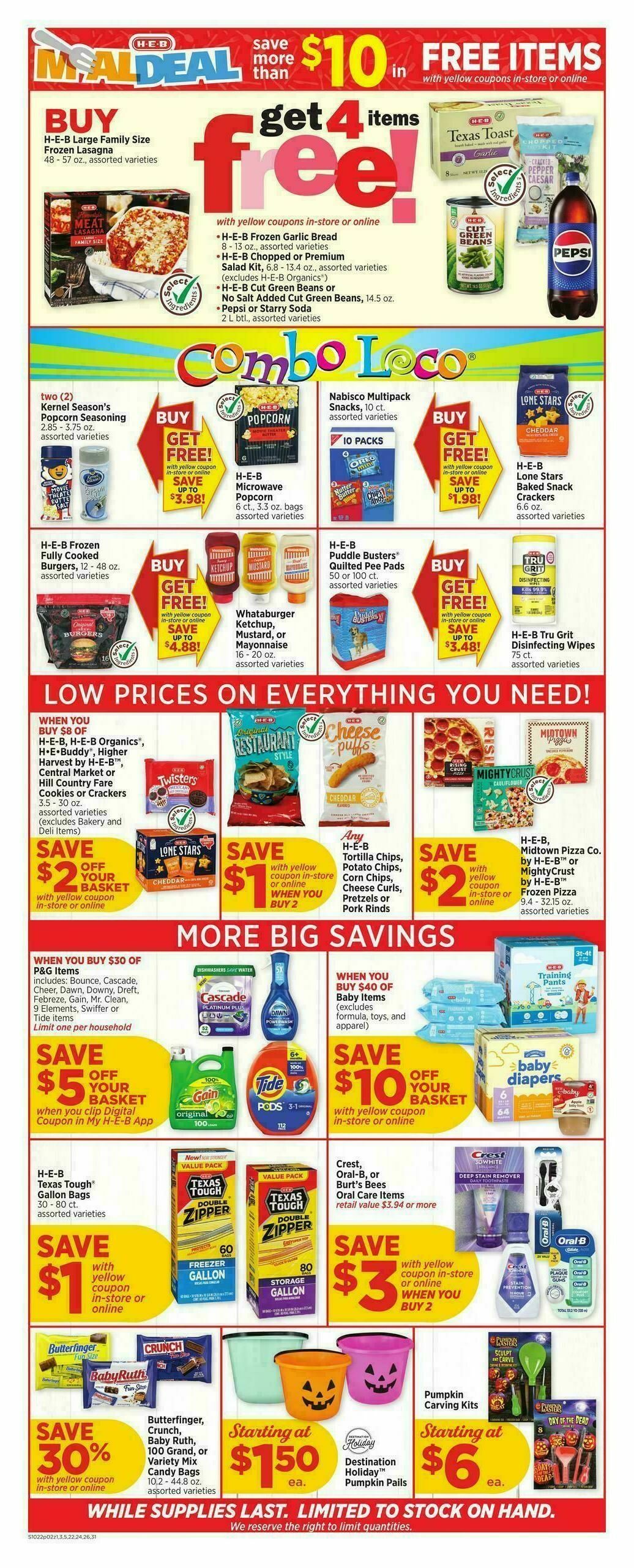 H-E-B Weekly Ad from October 22